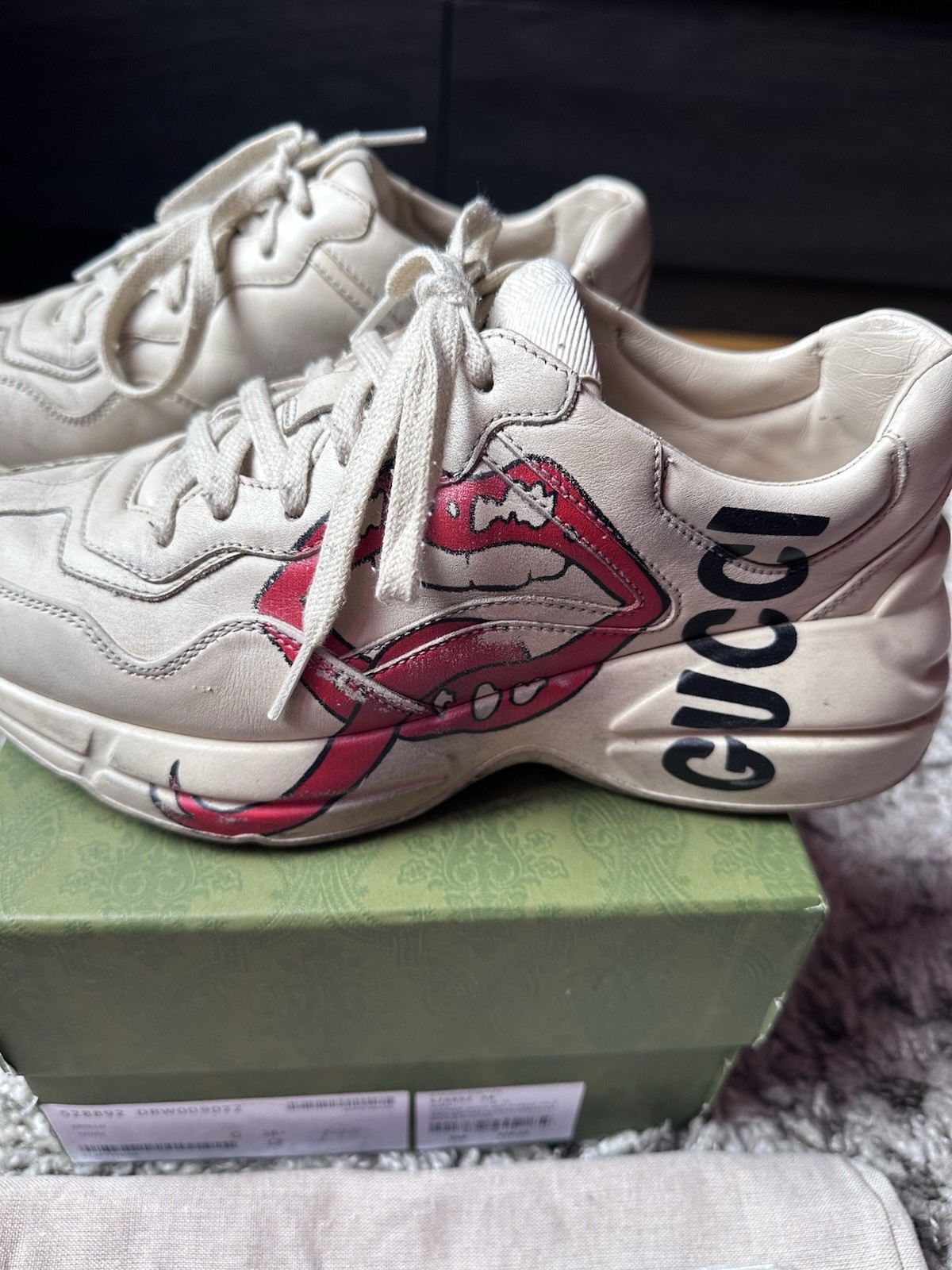 Gucci Womans Size 38.5 Rhyton Sneakers.(Box And Dust Bags) AUTHENTIC!
