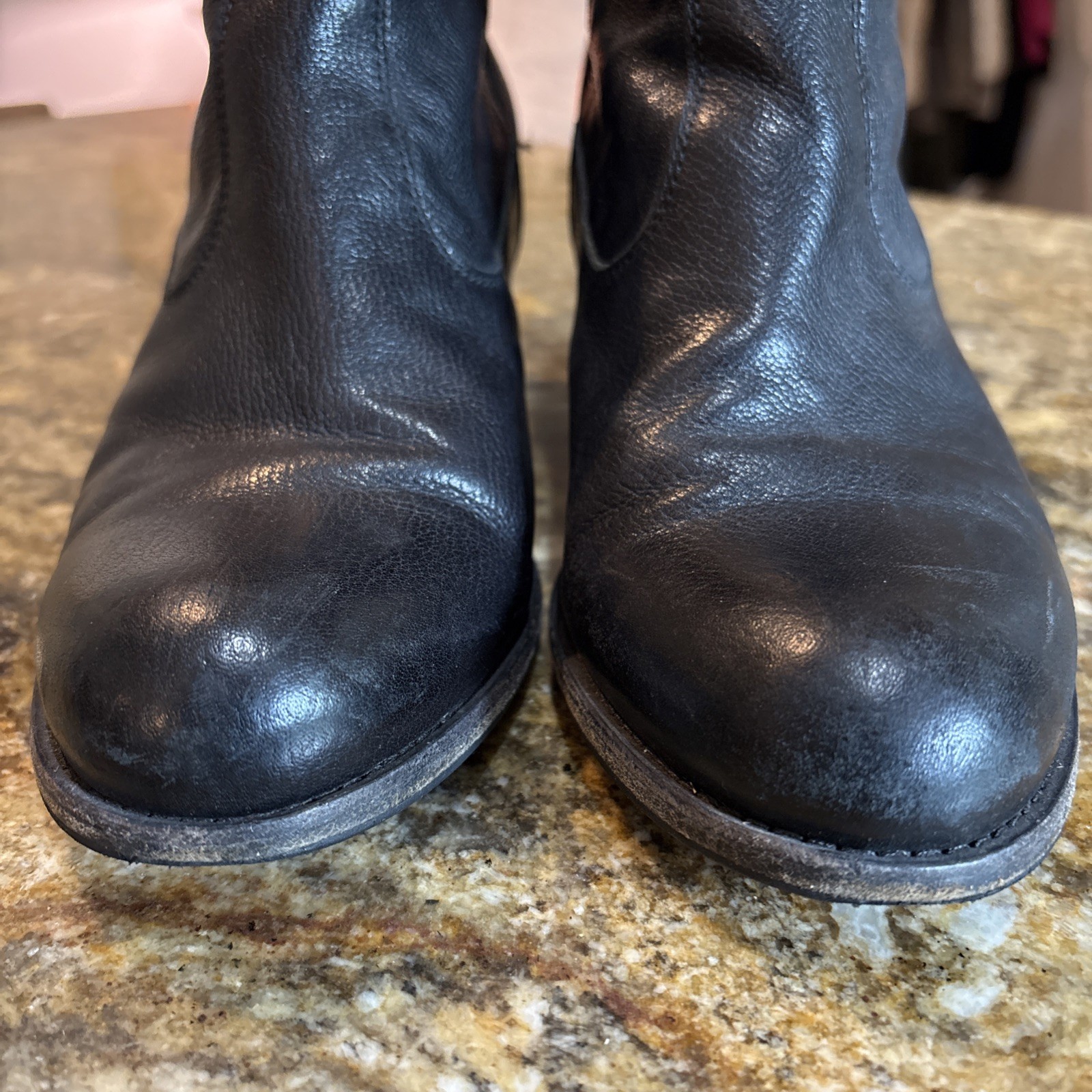 N.D.C. Made by Hand Women Black Leather Heeled Ankle Boots 39 US 9