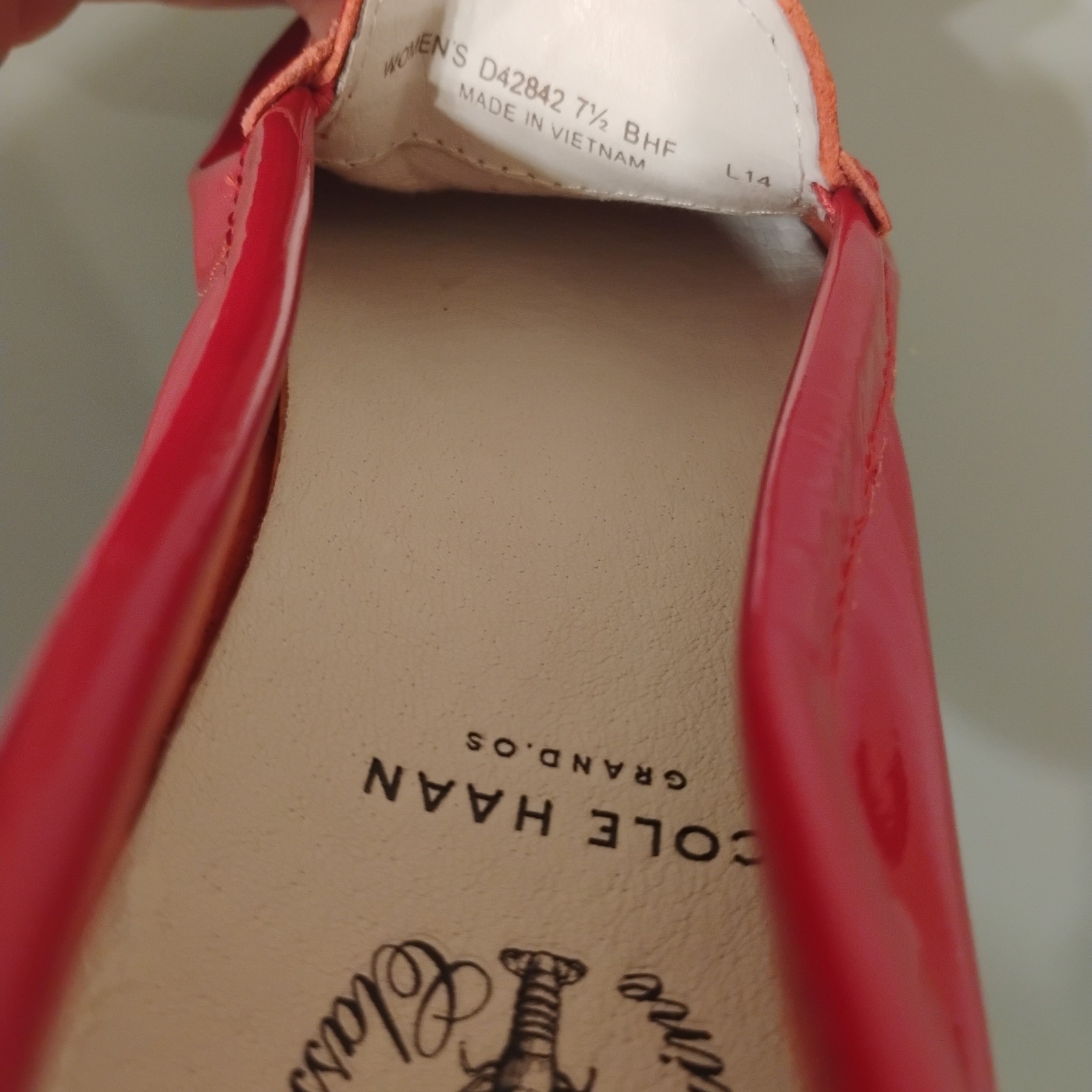 Cole Haan Pinch Maine Classic 7 1/2 Red Pantend Leather Pennie Loafer