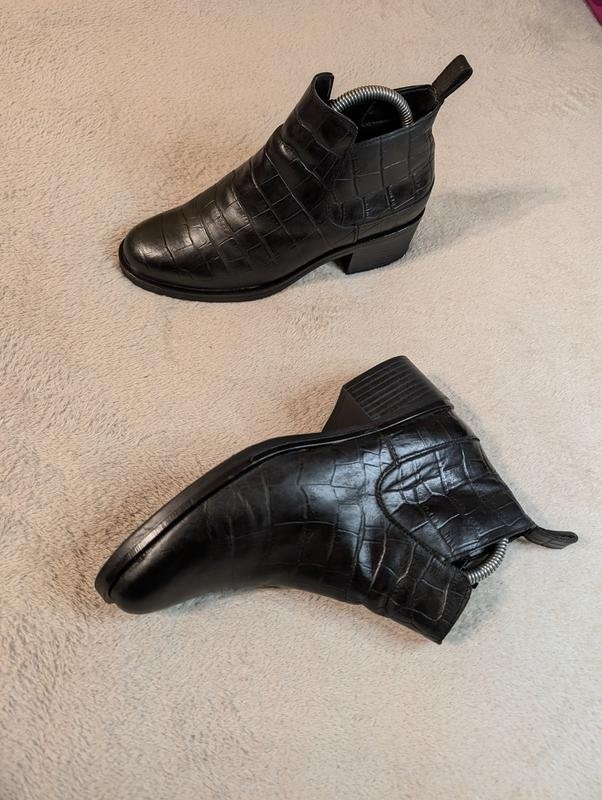 women clarks boots black leather 37 #7B45