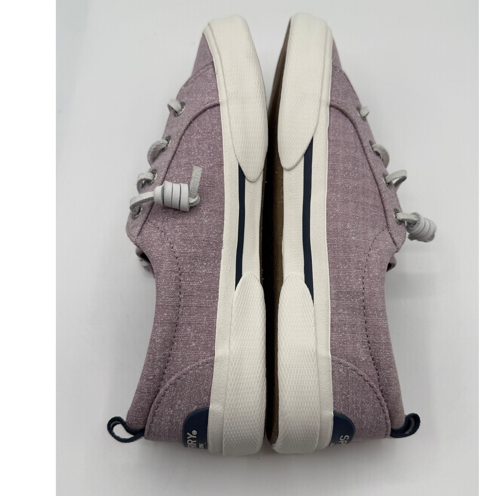 Sperry Pier Wave LTT Stripe Sneakers Women’s 5,EU:35,Mauve Purple Canvas Shoes