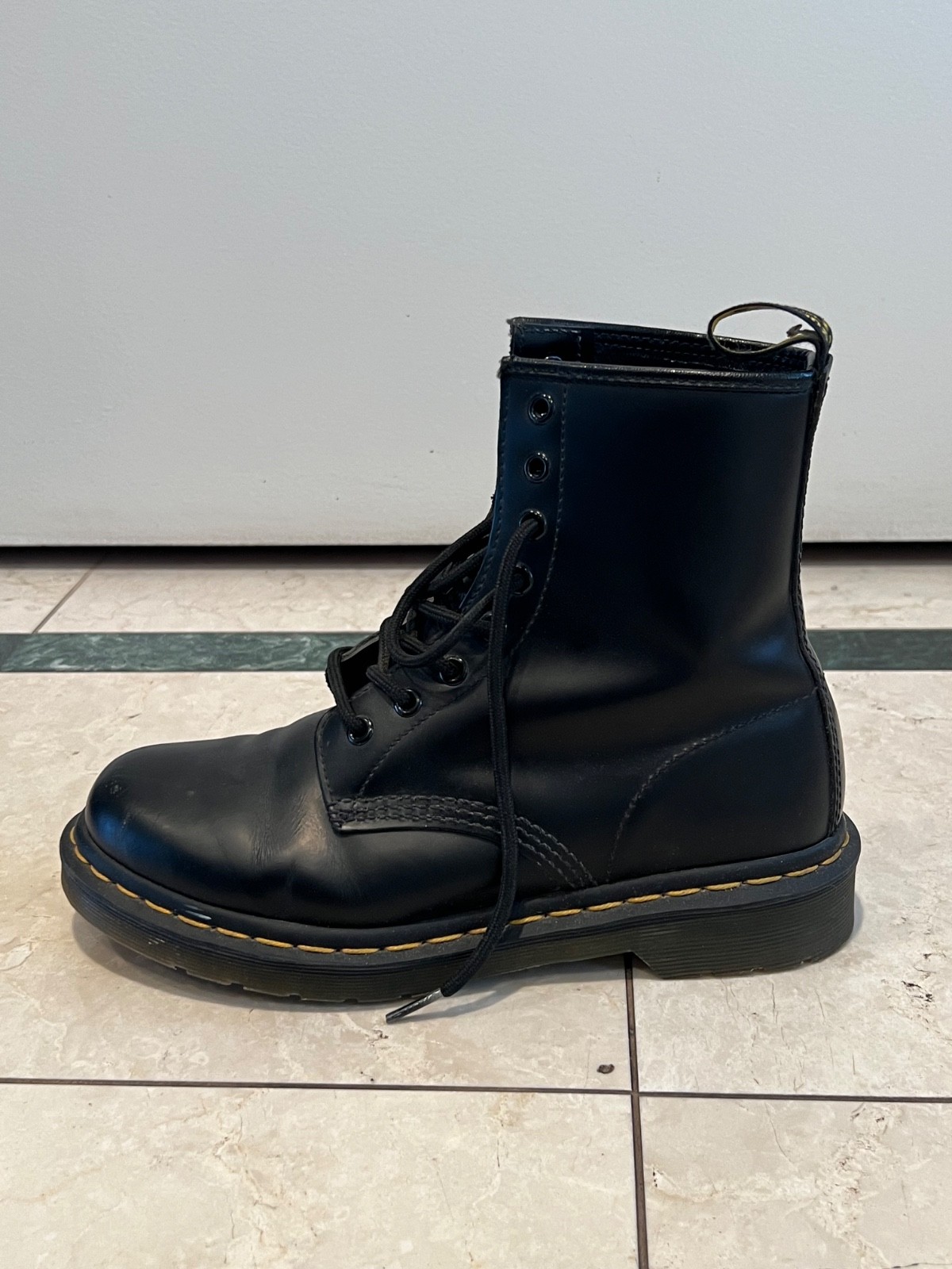 Dr. Martens 1460 Women’s Original Smooth Leather Lace Up Boots – Black, Size…