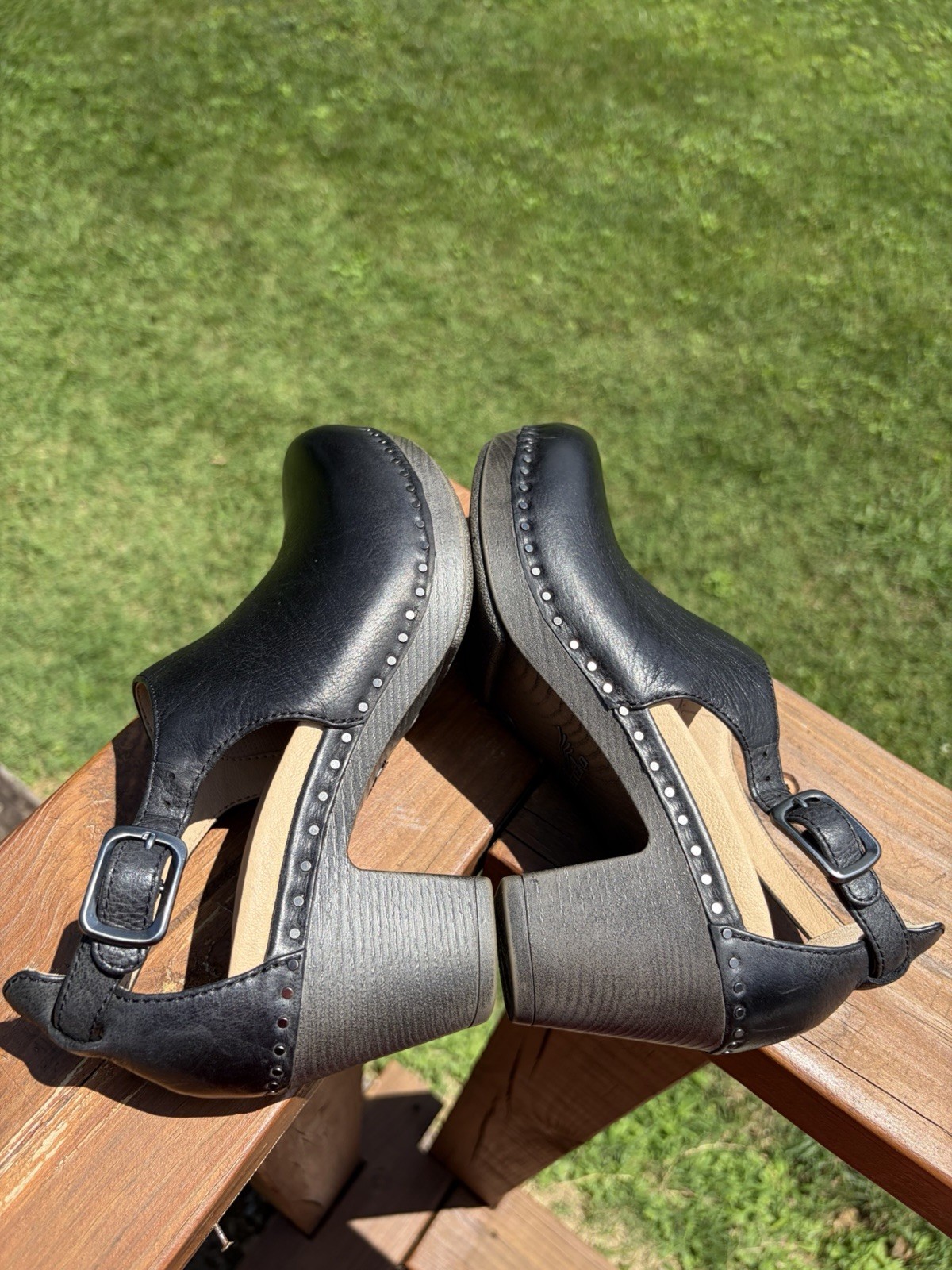 Dansko Sassy EU 36 US 6.5 Leather Black Milled Burnished 1831029400 Womens EUC