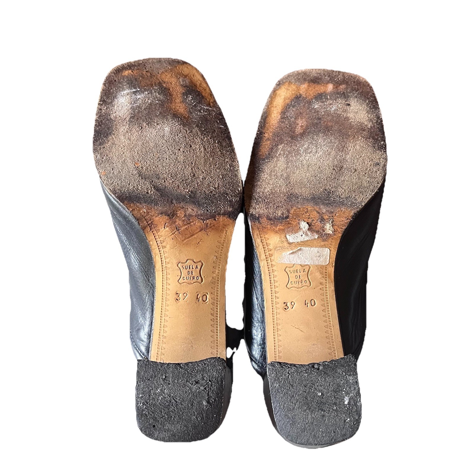 Vintage Y2K Black Leather Mules EU 39 – Goth Grunge Biker Witchy Retro