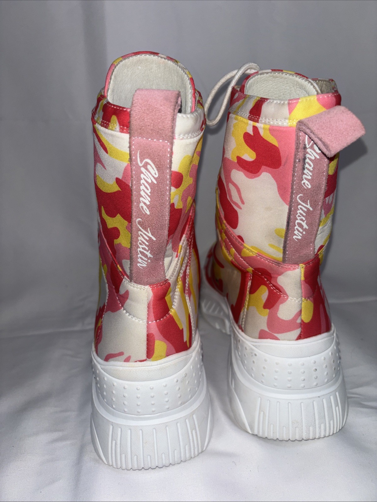 Shane Justin Street Wear Colorblock Pink Camo Clogs Lace Chukka Boots 37 Womens.
