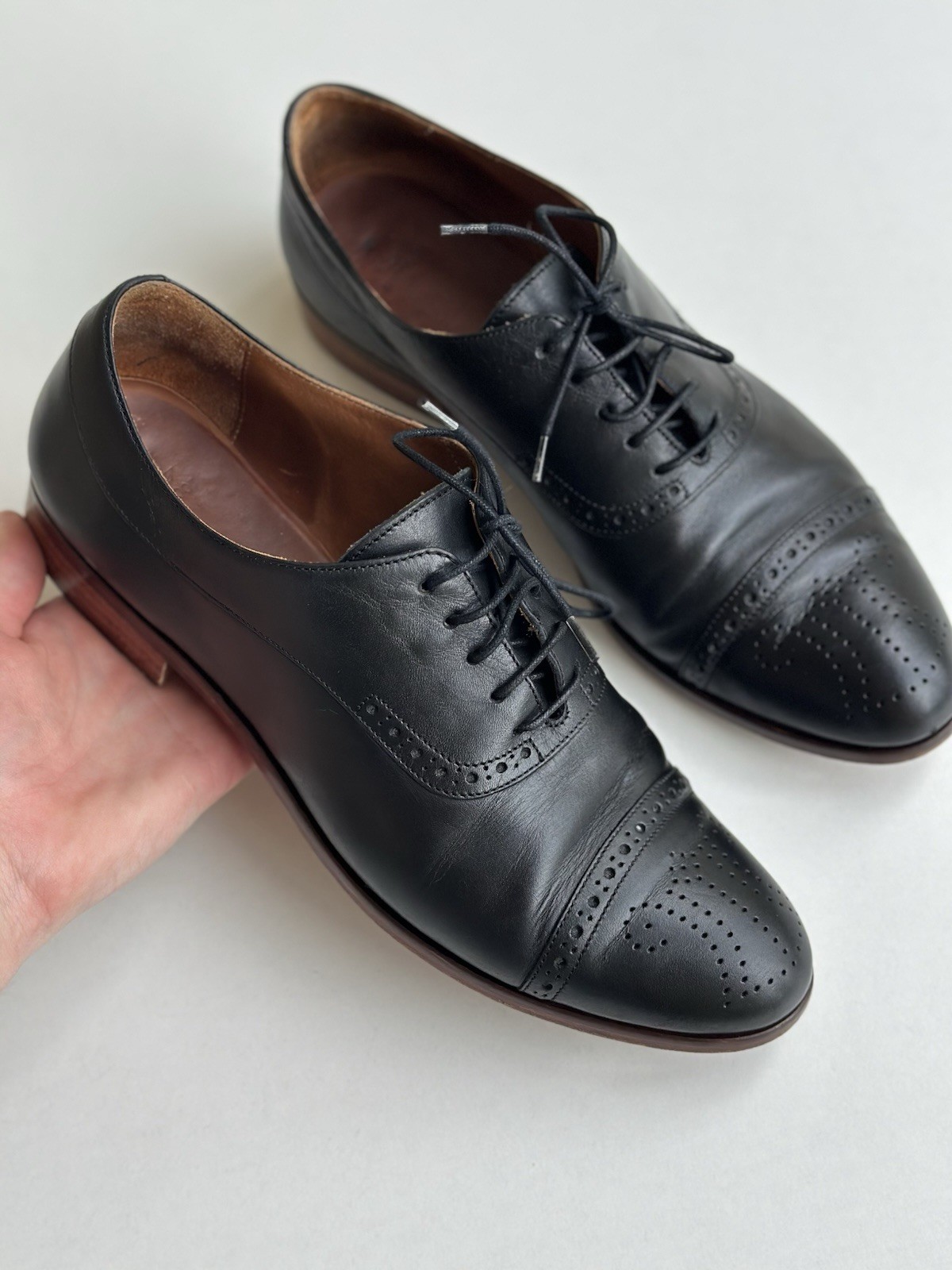 Navyboot Women’s Black Leather Oxford Brogues – Bologna Construction – EU 38
