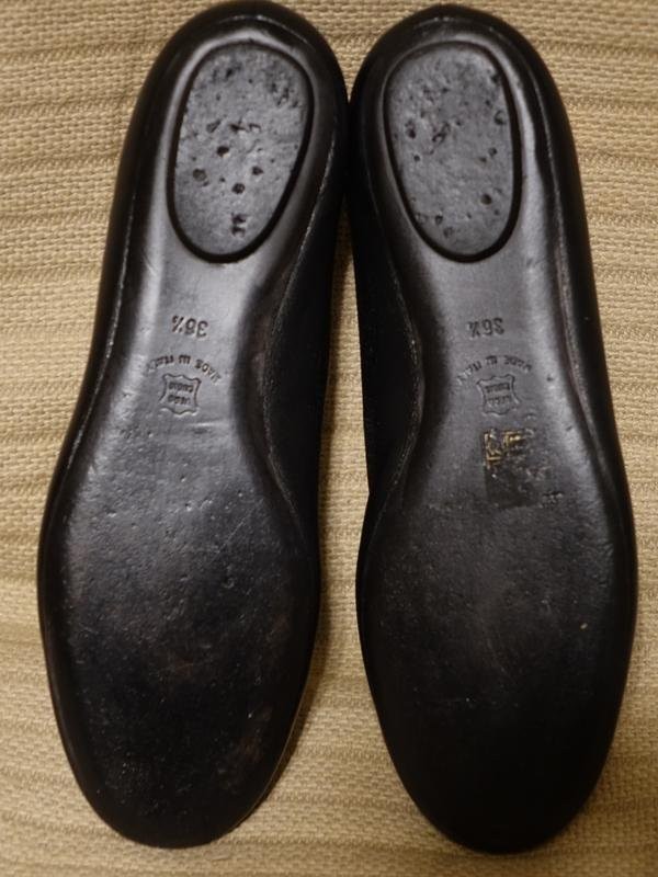 Women navy boot heels black leather 36.5 #B9MY