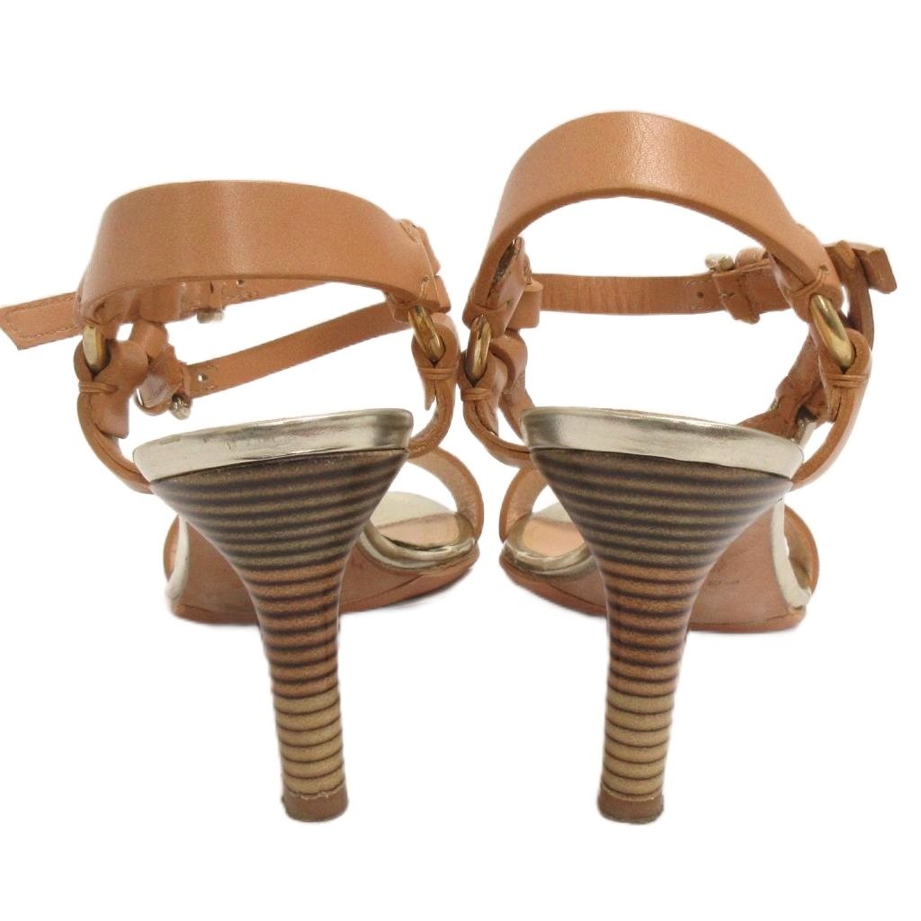 Pellico Leather Beige Pumps 3.5(22.5cm) AB Condition Adjustable Strap