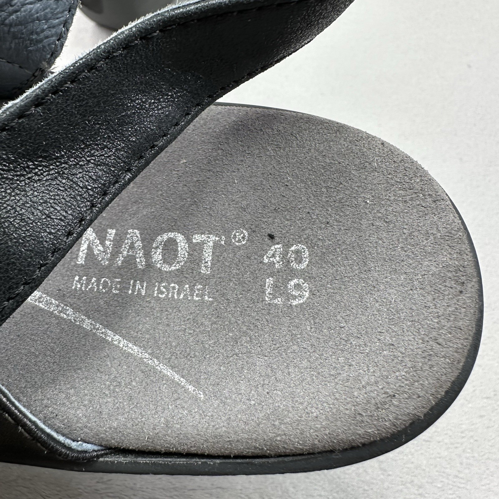 NAOT Reserve Womens Size 9 (EU 40) Wedge Sandals Black Leather Rhinestone Jewel