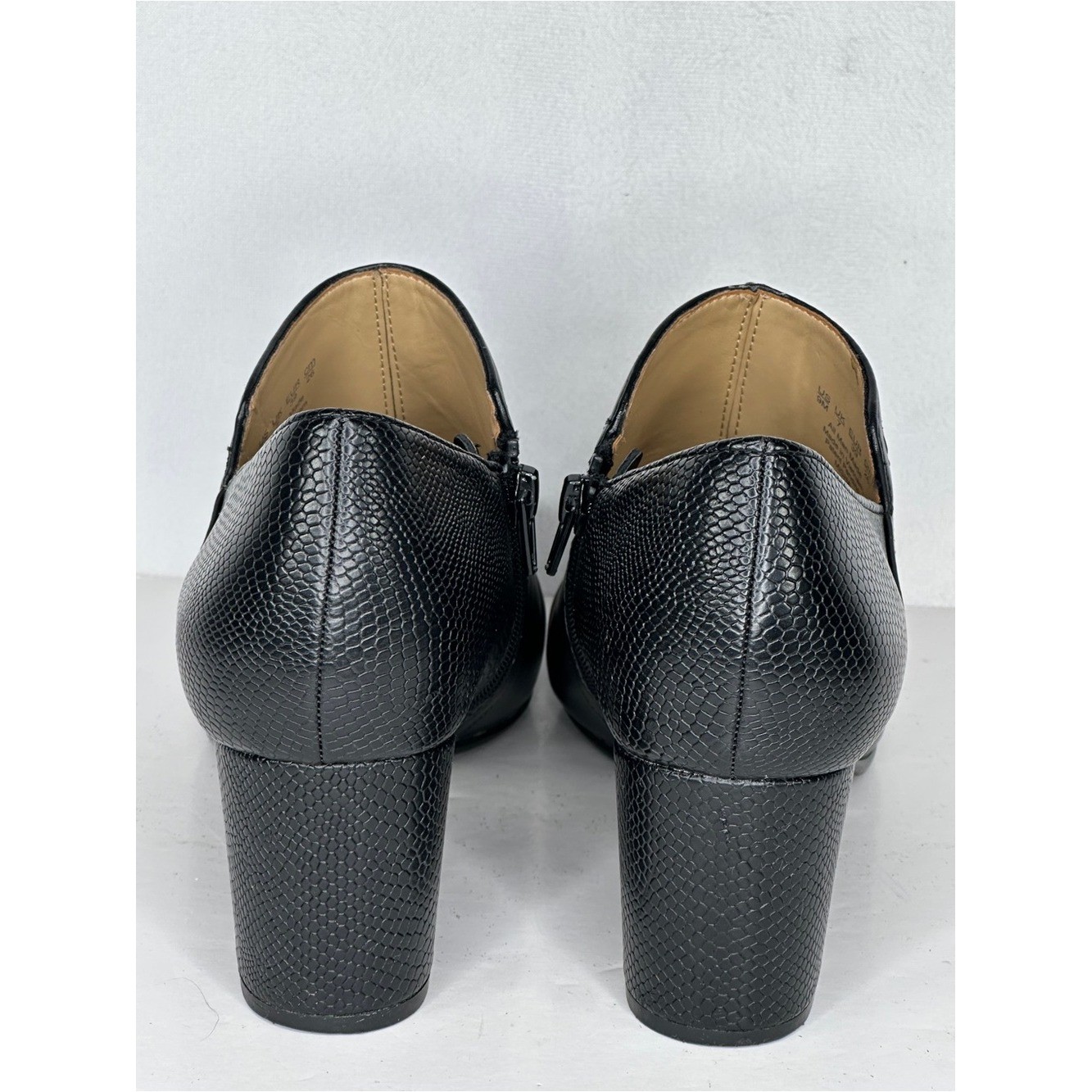 Naturalizer Misha Ankle Boots Smooth Snakeskin Faux Le