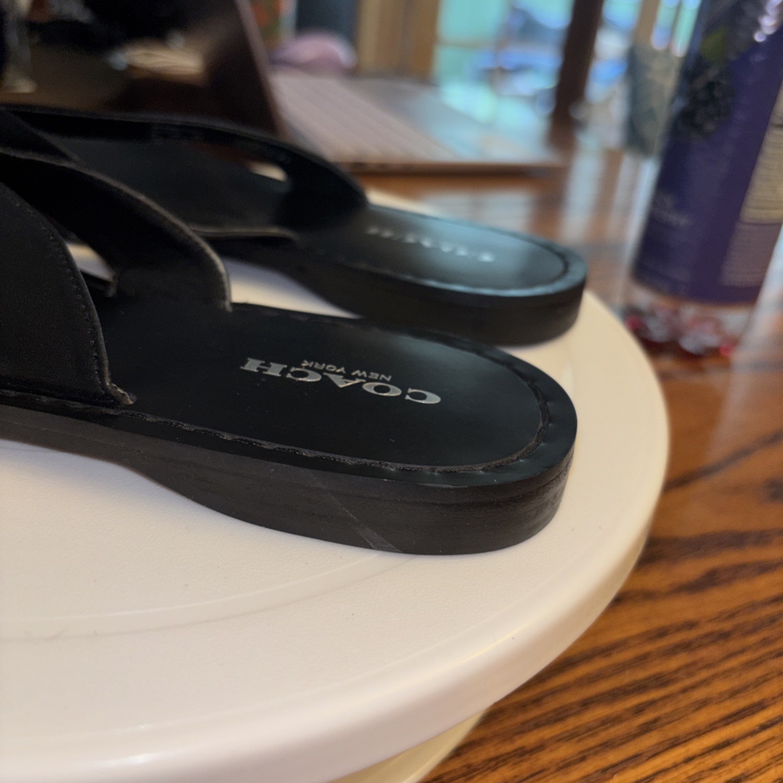 COACH Women’s Abbigail Sandal Black PVC Thong Slide Flip-Flops 6.5B