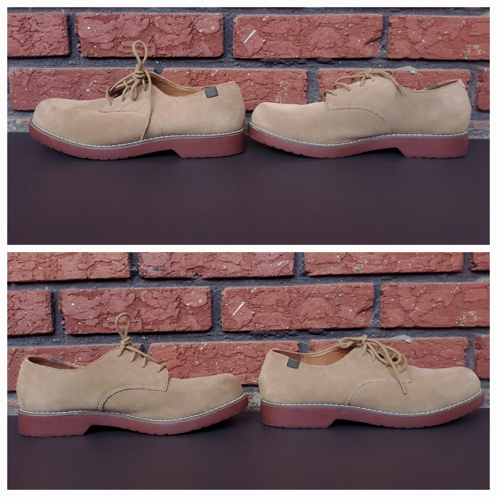 School Issue Suede Leather Shoes Womens 8 M Tan Semester Casual Oxford Uniform