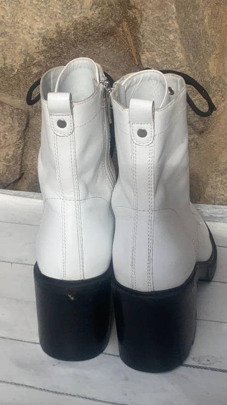women marc fisher boots white leather 40