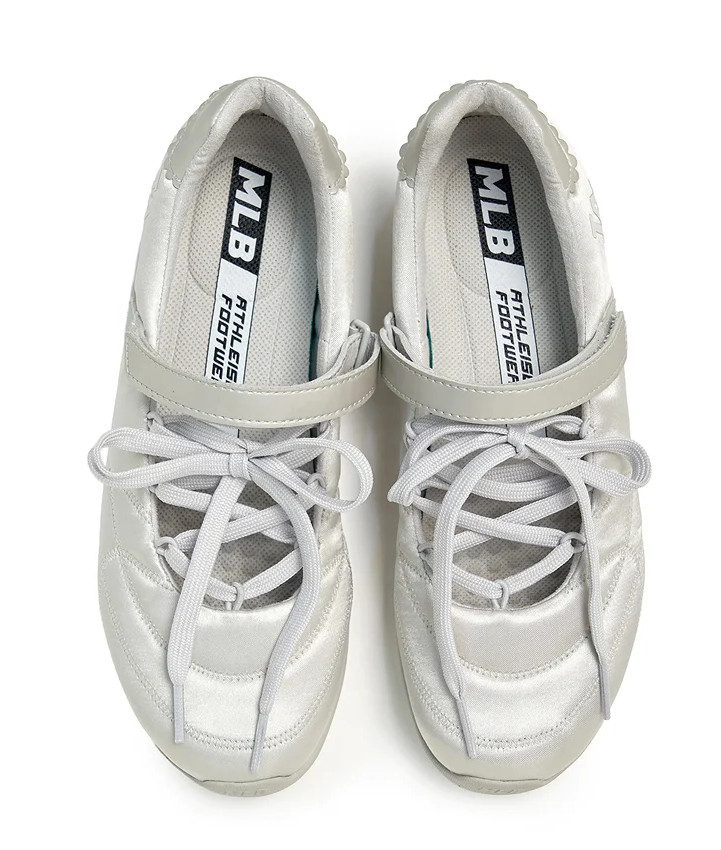 MLB Korea Slick Mary Jane Satin LA Dodgers Women Lifestyle Casual Fashion Shoes