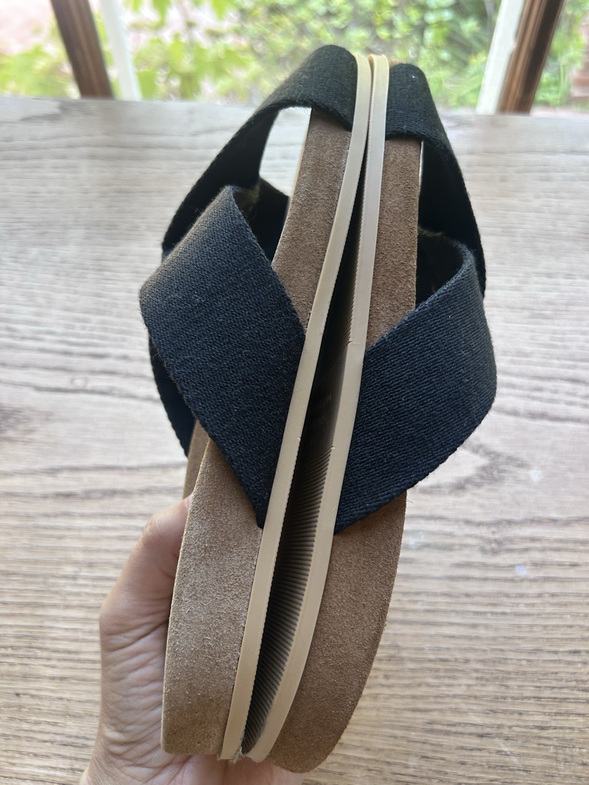 Jenni Kayne 39 Cotton Crossover Slide Sandal US 8.5 Italy Black Excellent