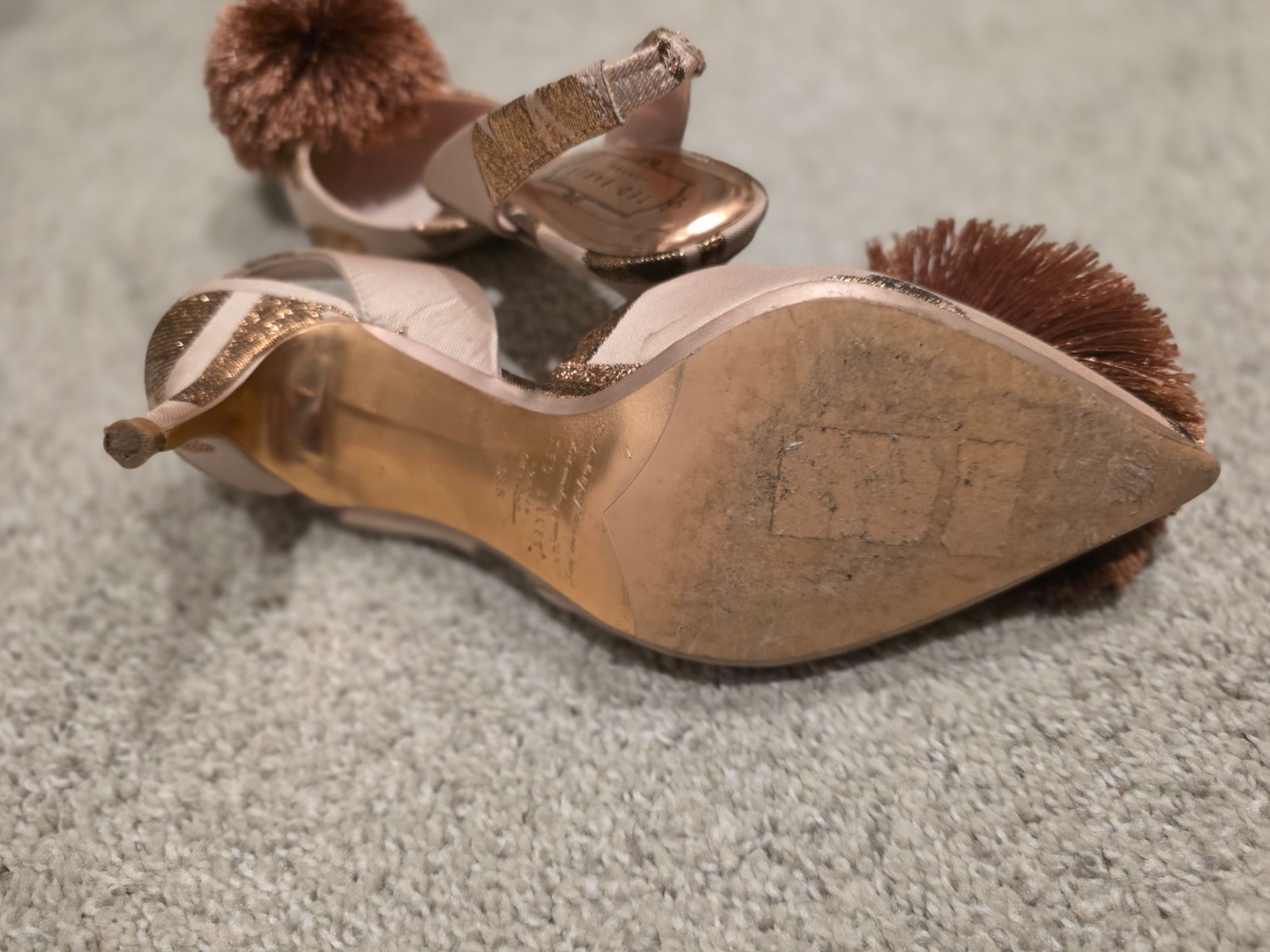 Ted Baker Mikali 2.5in heel Slingback Pom-pom Pumps EU38.5