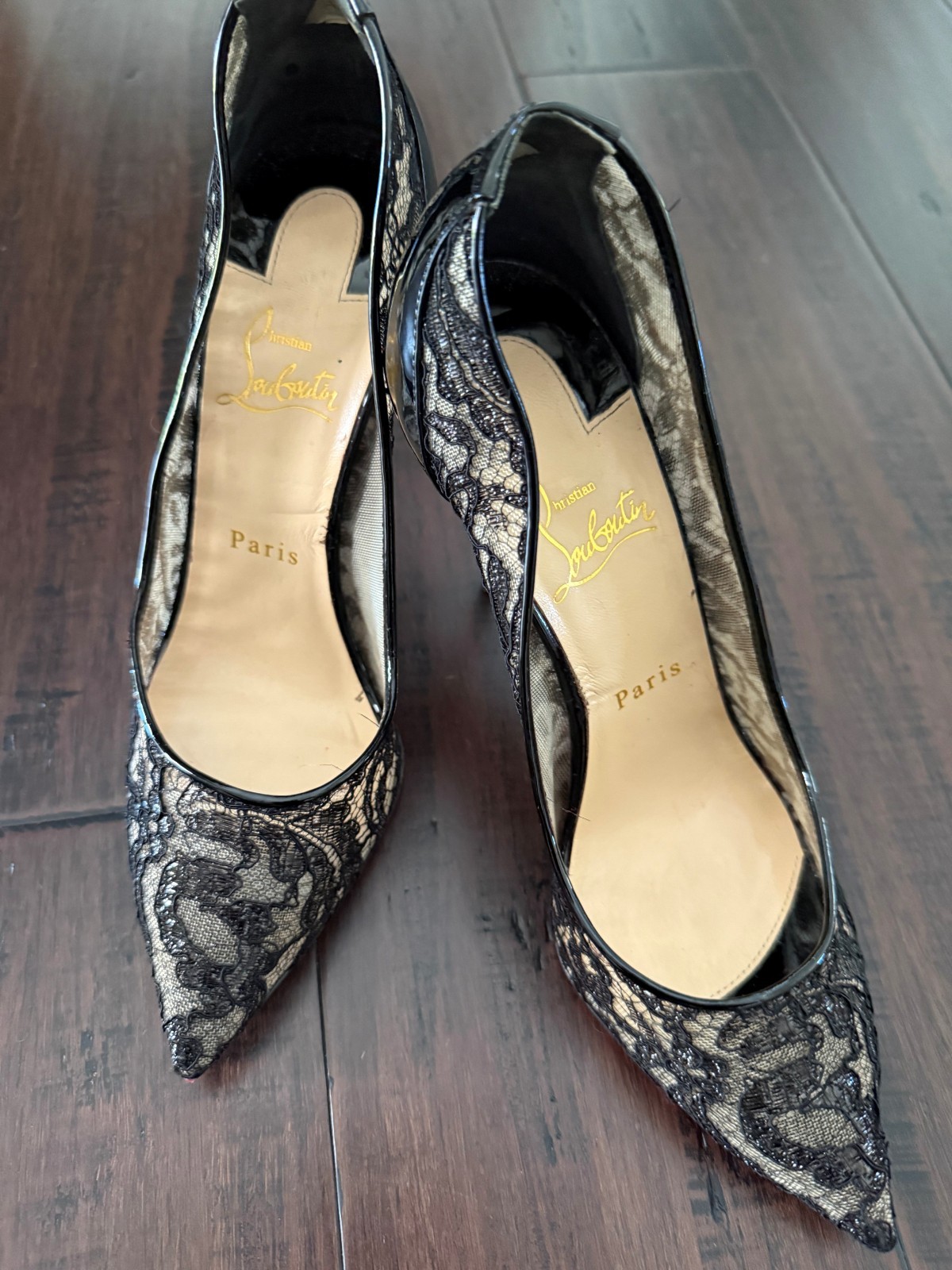 Christian Louboutin Black Lace Pumps | Elegant Designer Heels | Made in Italy
