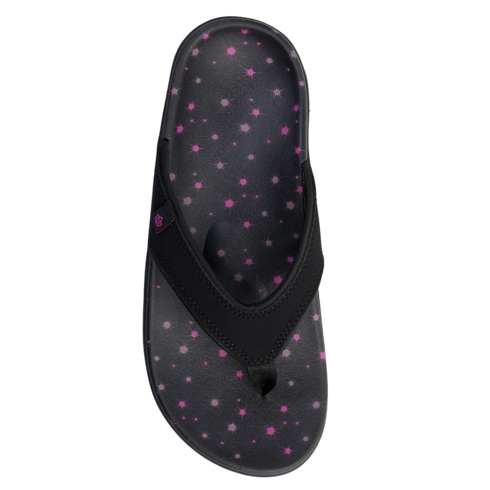 Spenco Waco Womens Yumi Constellation Flip Flop Size 10 Black Sandals NWOB