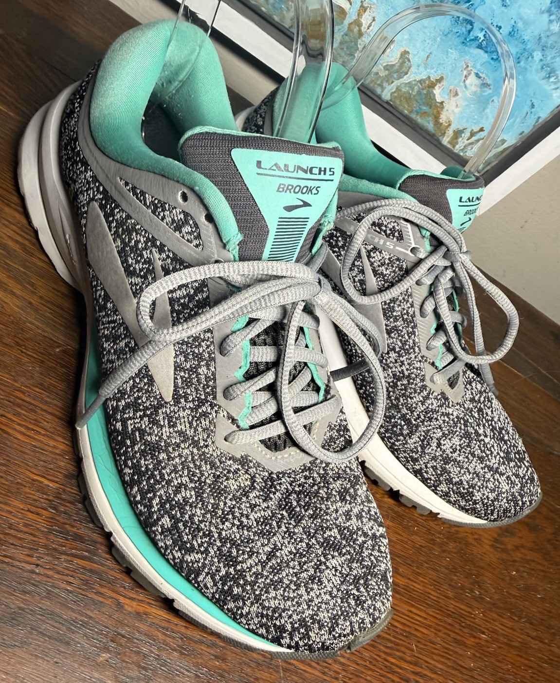 Brooks Launch 5 Women’s Running Shoes Gray Teal Size 8.5