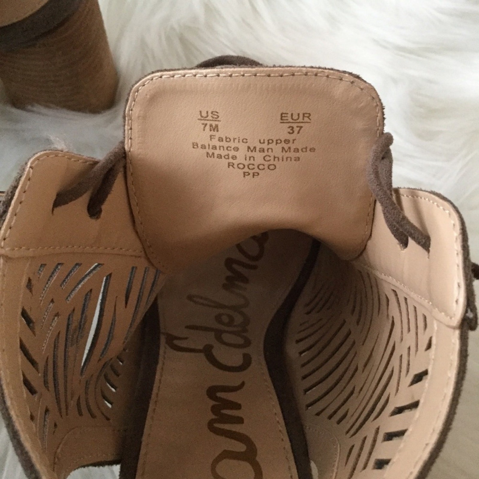 Sam Edelman Rocco Peep Toe Lace Up Block Heel Sandals Size 7