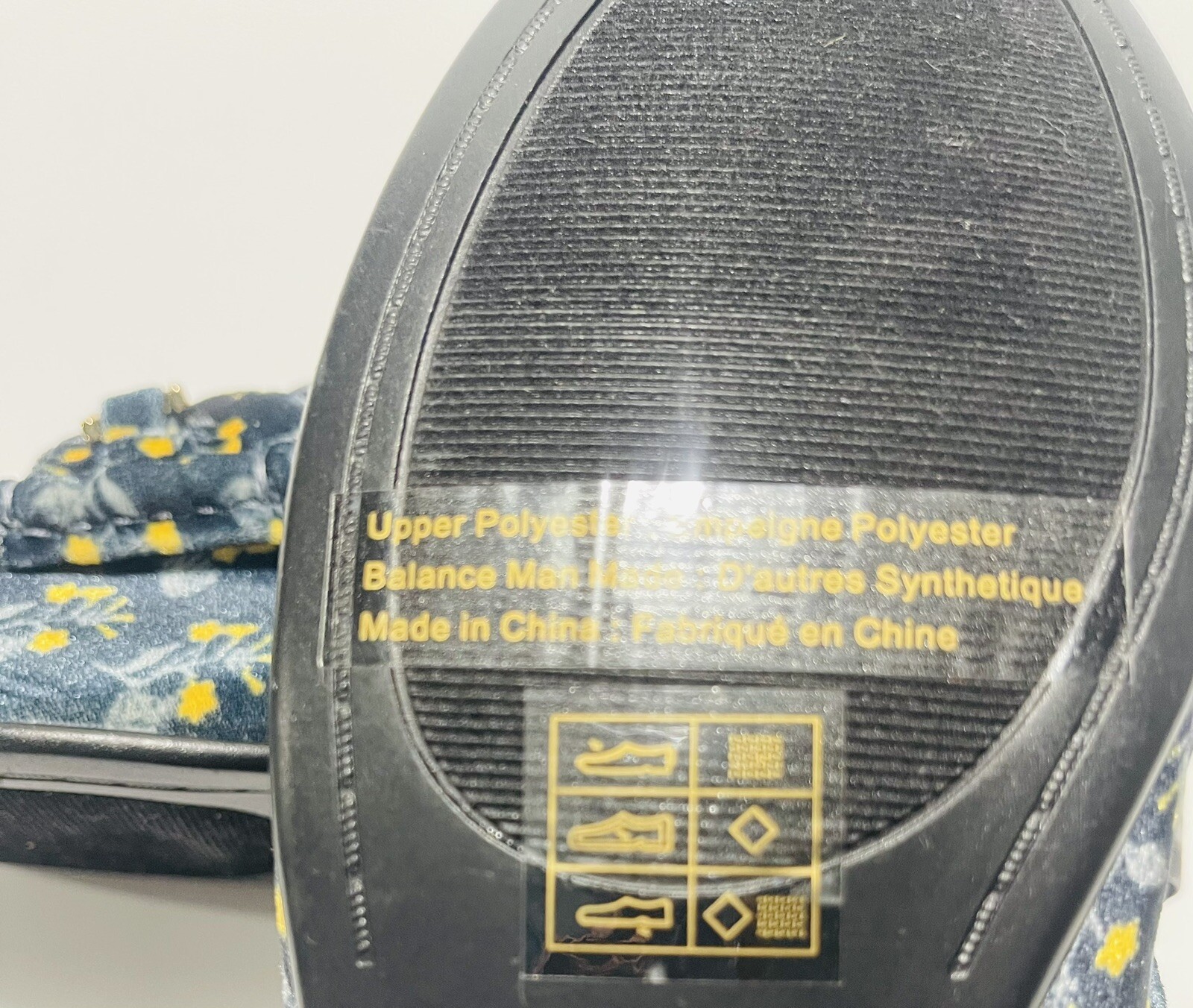 New Cabi Women’s Loafers SZ 7 Blue Yellow Floral Velvet Slip On Flats Gift