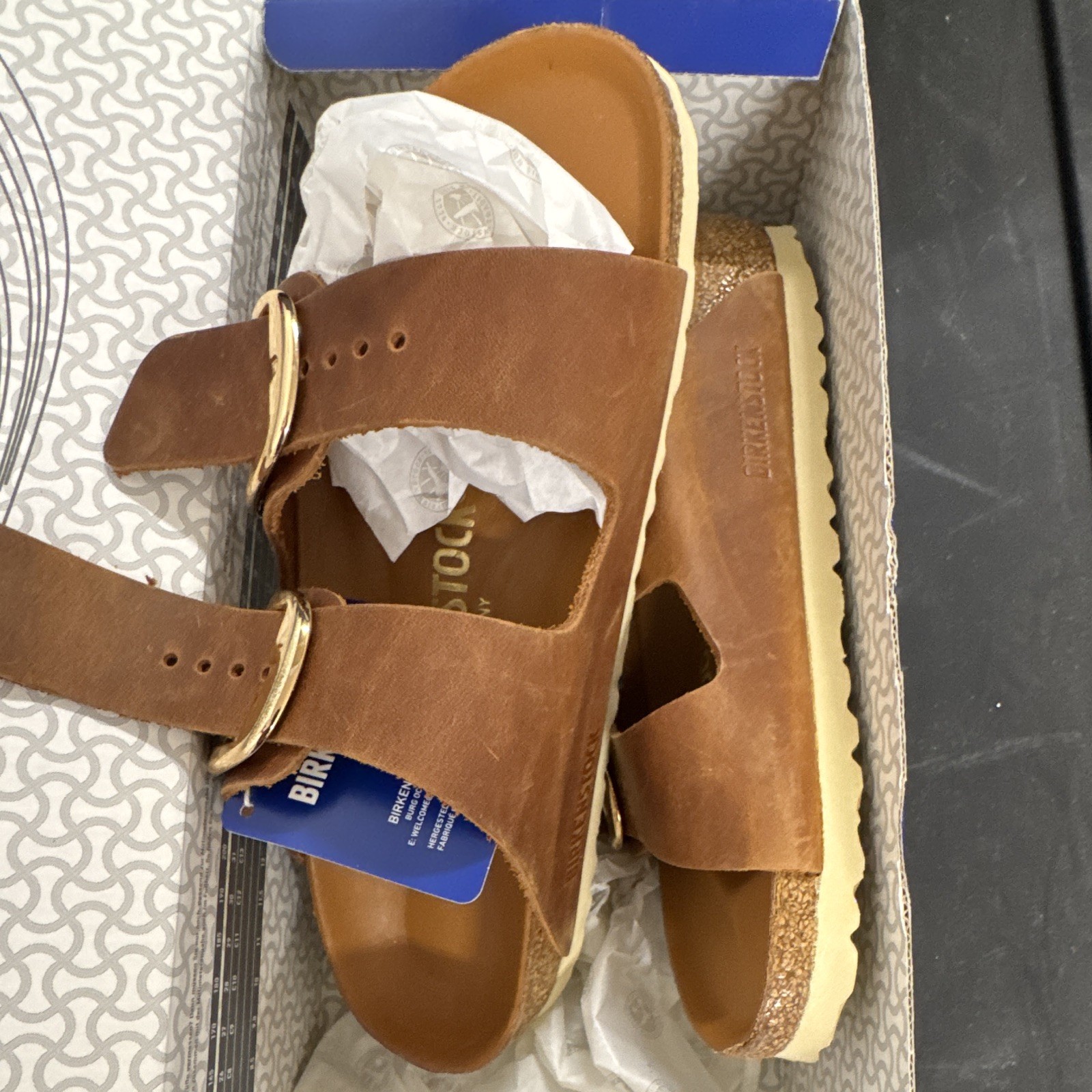 Birkenstock Arizona Big Buckle Cognac Leather Sandals EU 36 US 5 Narrow