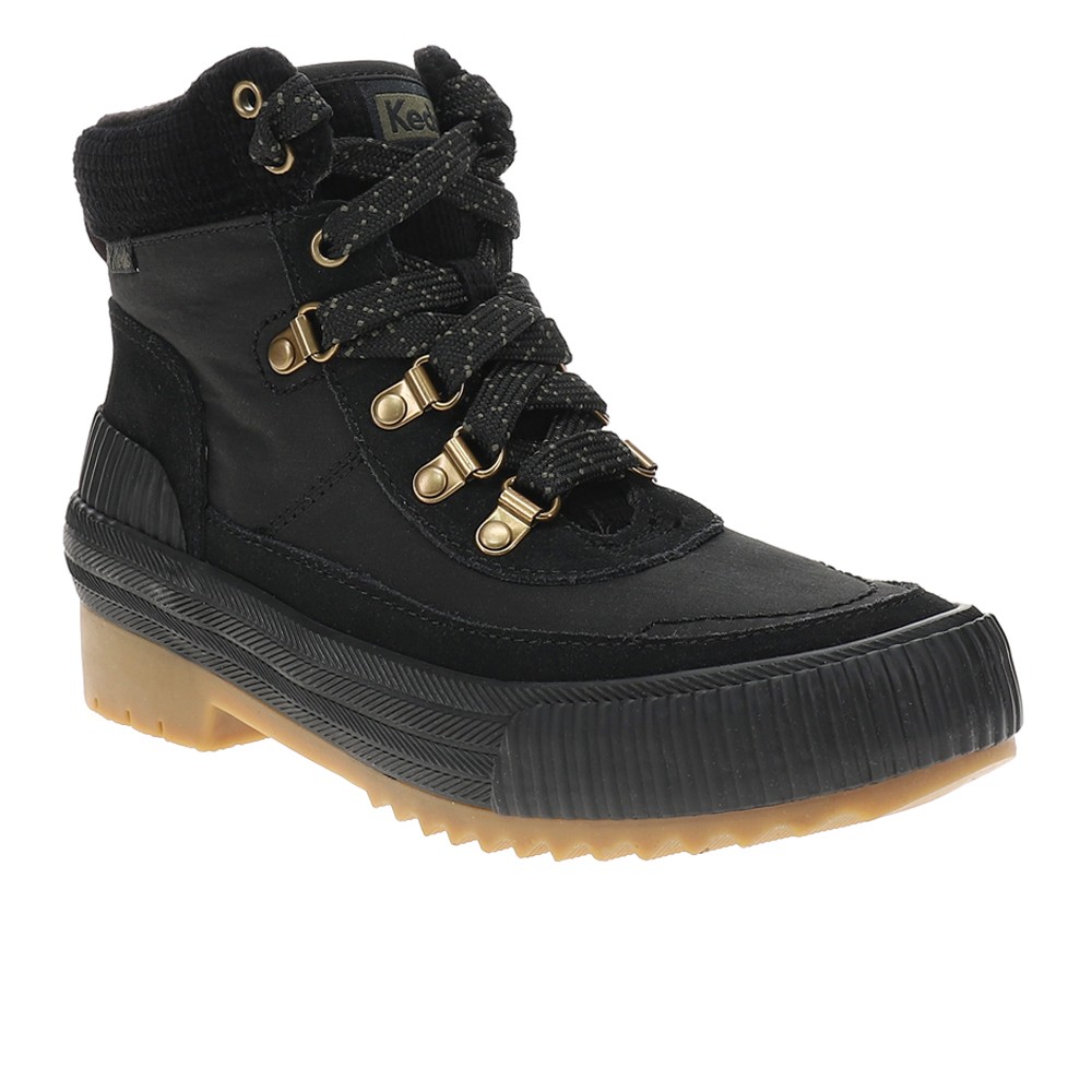 Keds Fielder WaterResistant Lace Up Womens Black Casual Boots WH66302