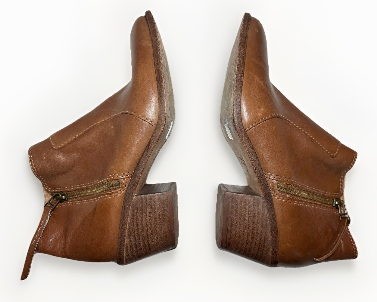 Madewell Women’s SIZE 8 The Janice Boots Ankle Booties Tan Leather
