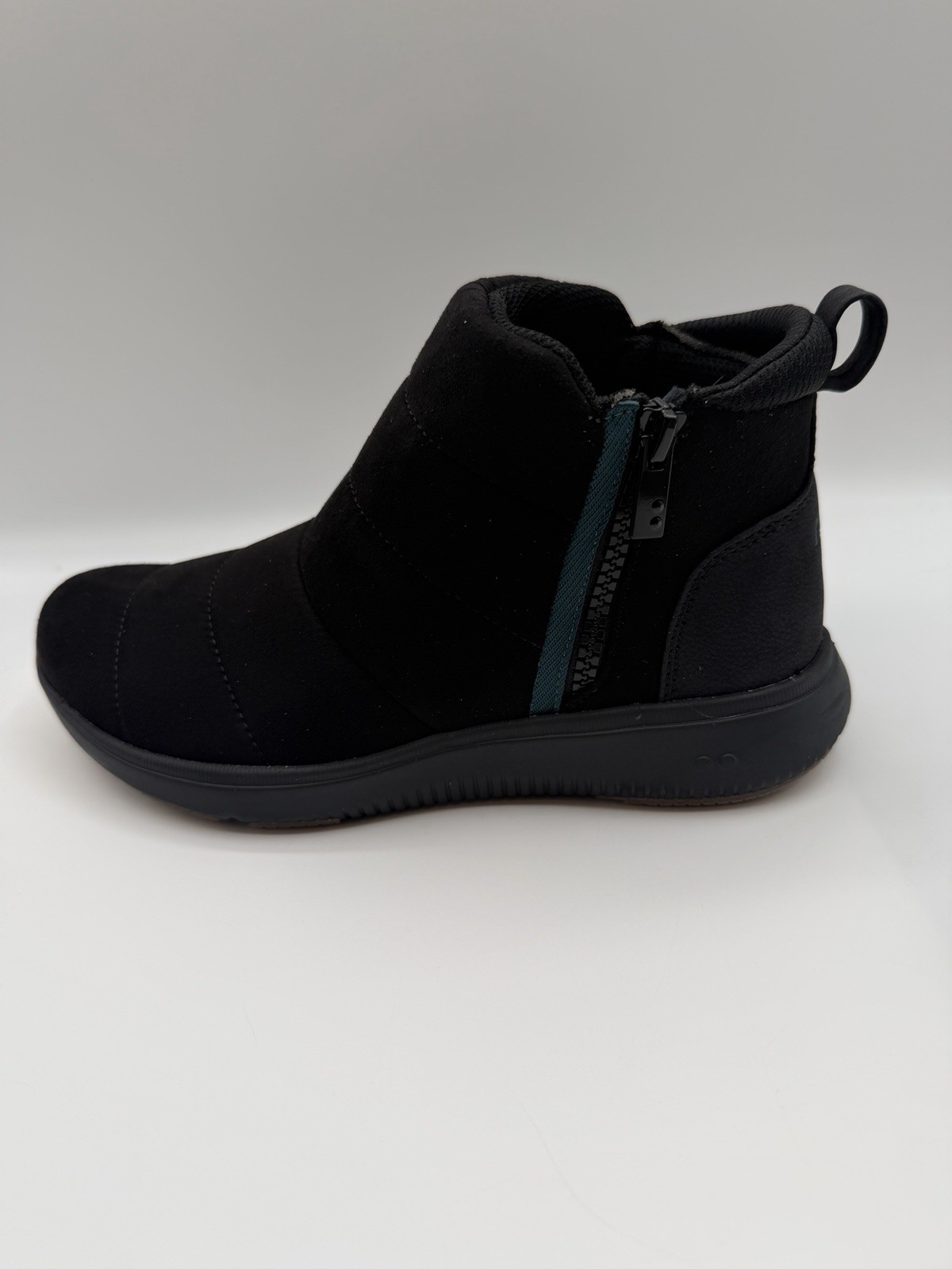 Ryka Paragon Boots, Women’s 5.5 M, EU 35.5, Black, Side Zip,Teal Accents, NIB