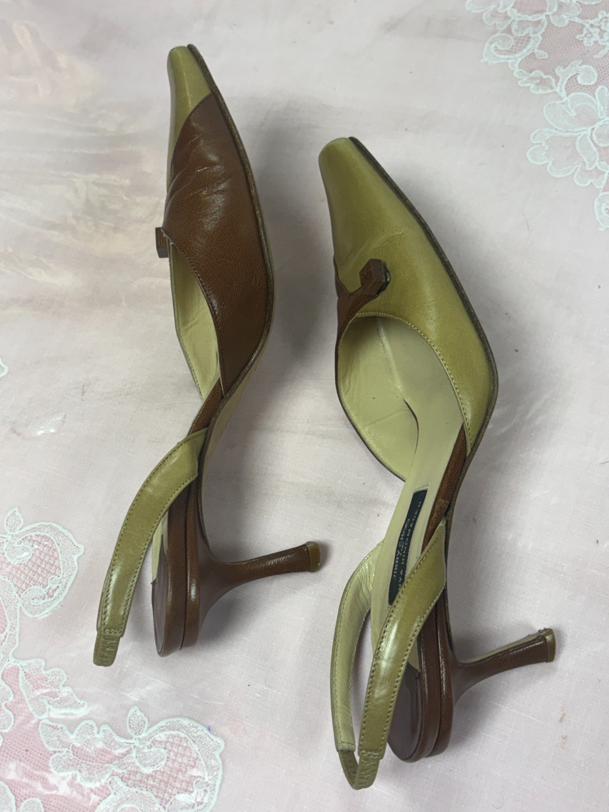 Jimmy Choo for Anya Hindmarch-Women-Beige/Brown heel Shoesd.Us Sz-6/Eur-36,5.Ita