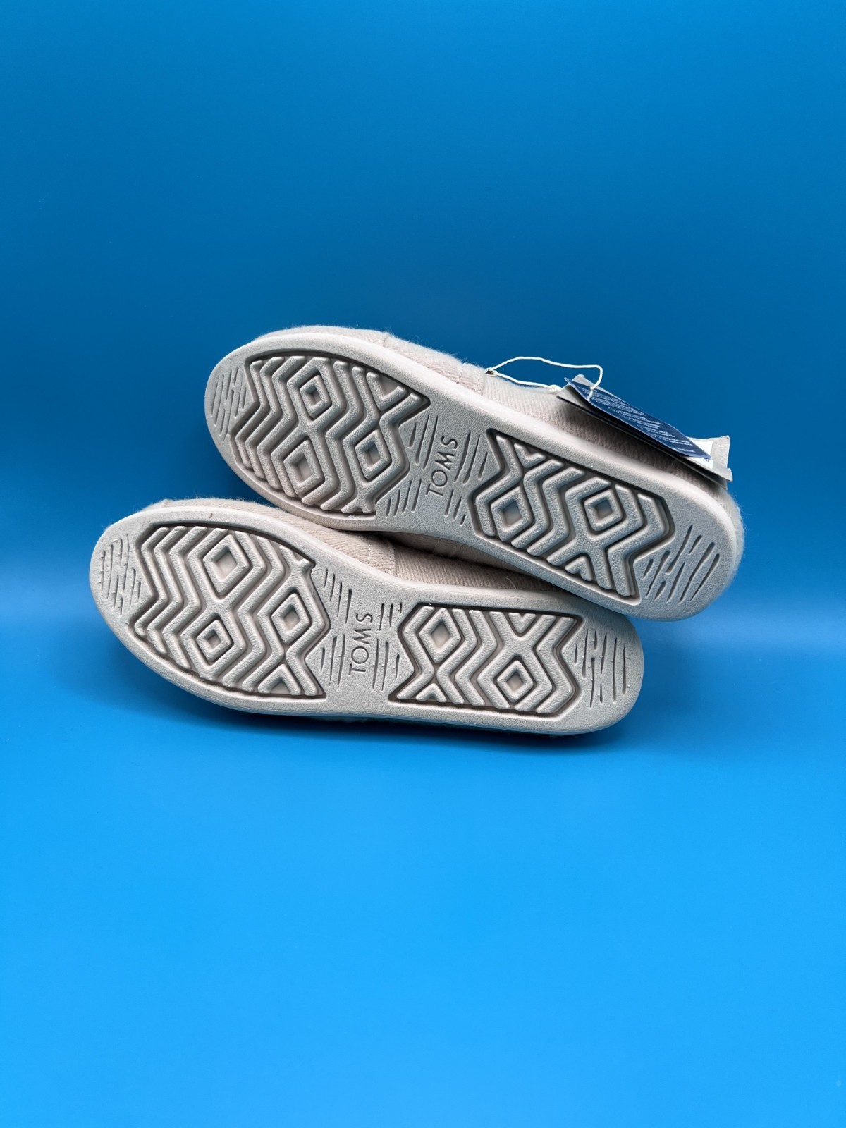 NEW TOMS Women’s Alpargata Loafers Fleece Sherpa Lined Grey Herringbone Size 6