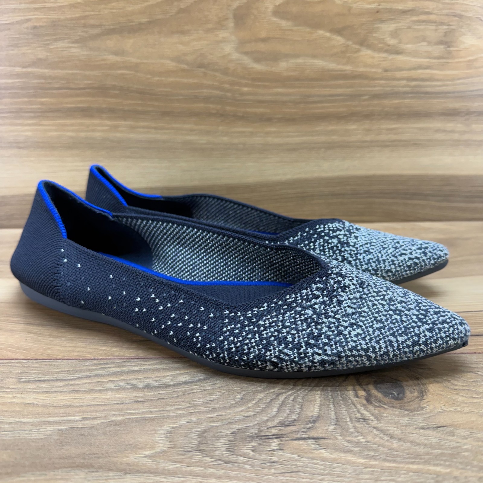 Rothys Point Flats Midnight Sparkle 9.5 Modern Minimalist Casual Office