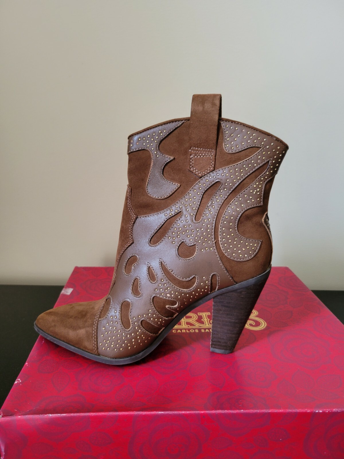 Carlos by Carlos Santana Sterling Women’s Brown Leather Heels Western