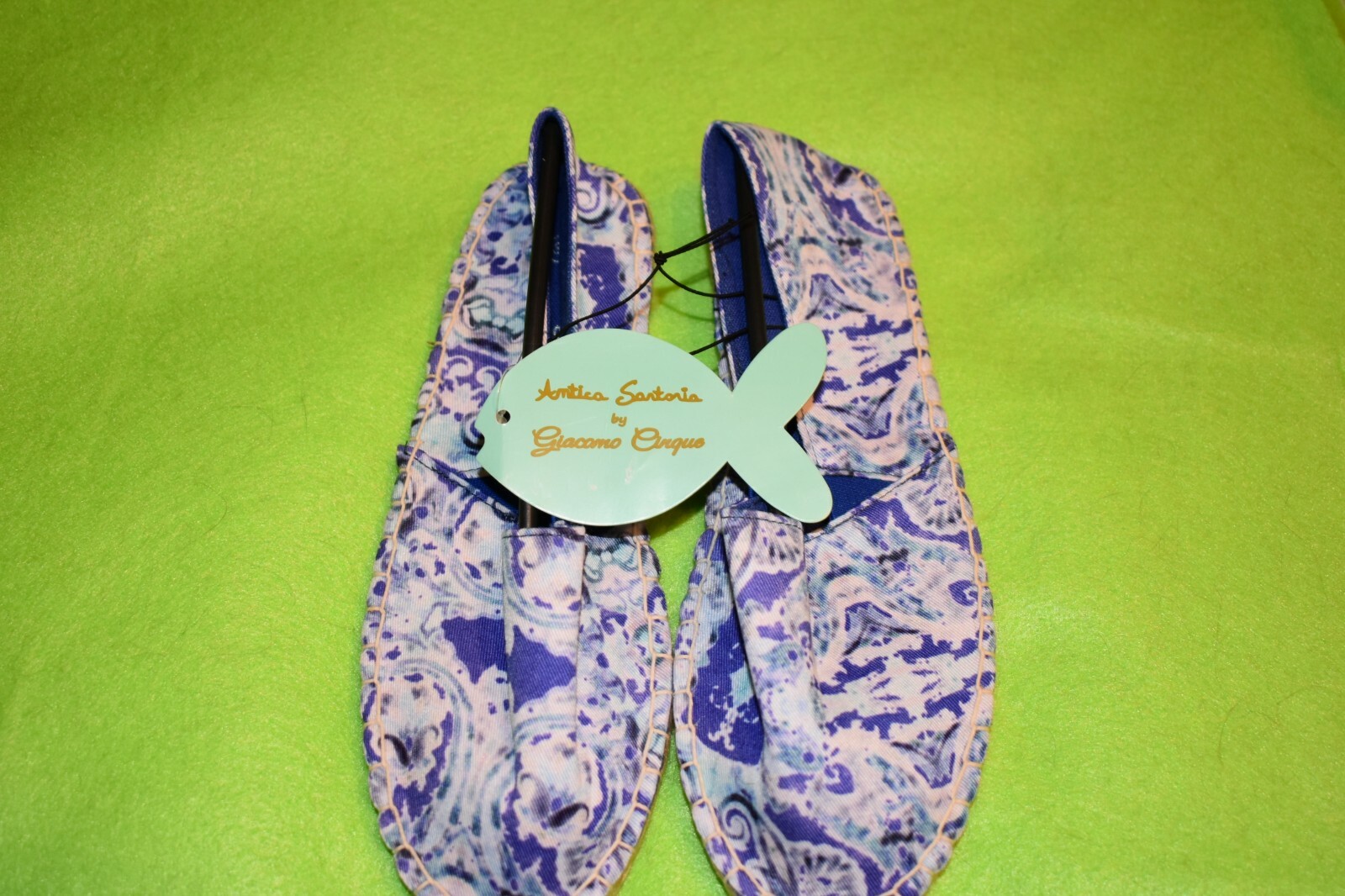 ANTICA SARTORIA BLUE AQUA AND WHITE SHOES SIZE 38 US 7 OR 7 1/2