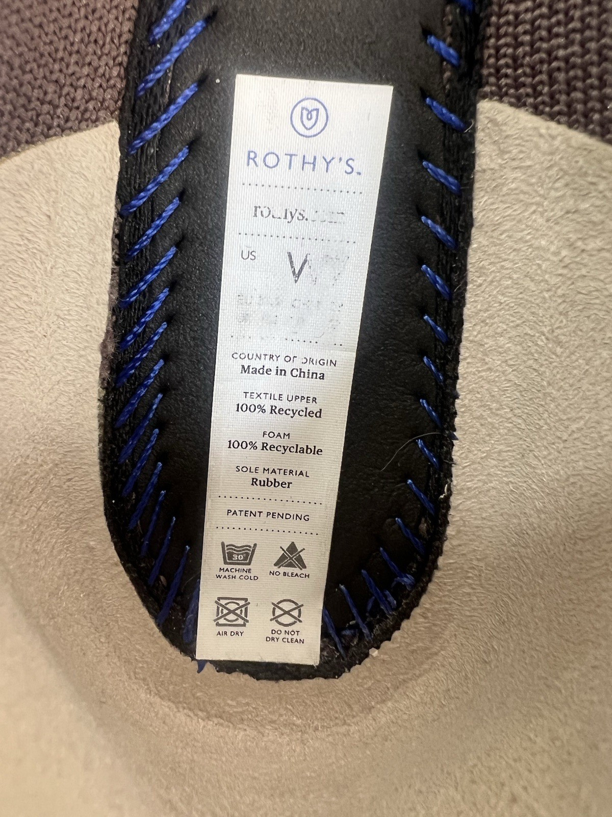 Rothys The Point Ballet Flats in Mink Women’s Size 7 Elastic Knit Fabric Taupe