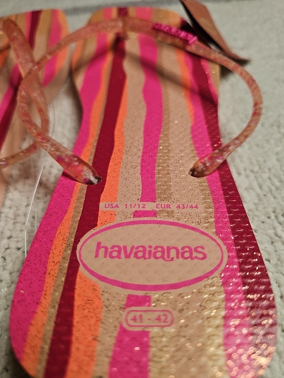 HAVAIANAS Printed Rubber Flip-Flops for Women/Men USA 11/12 (EUR 43/44) RARE