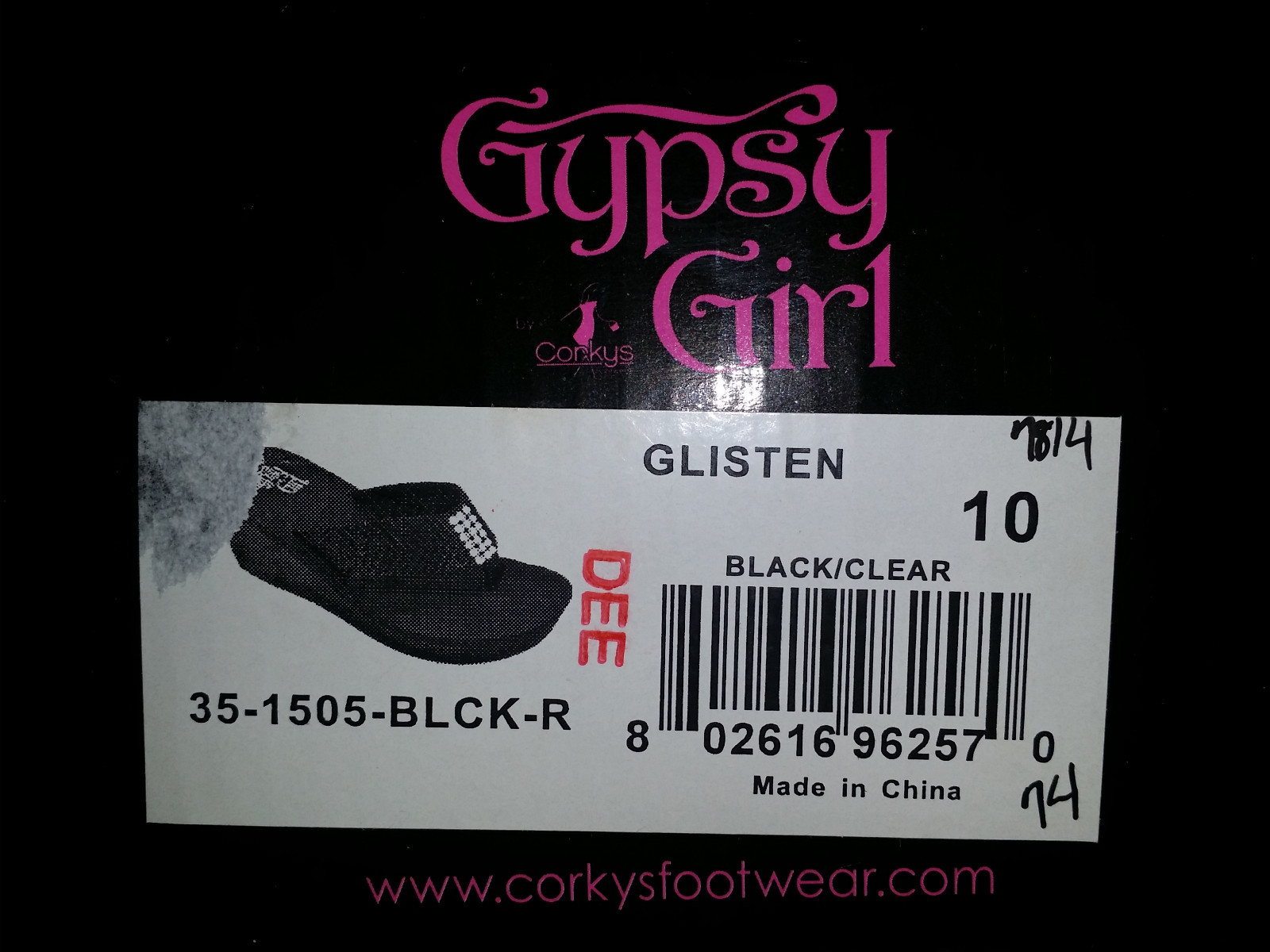 $74 WOMENS 10M CORKYS GYPSY GIRL GLISTEN WEDGE HEEL RHINESTONE SANDAL BLACK