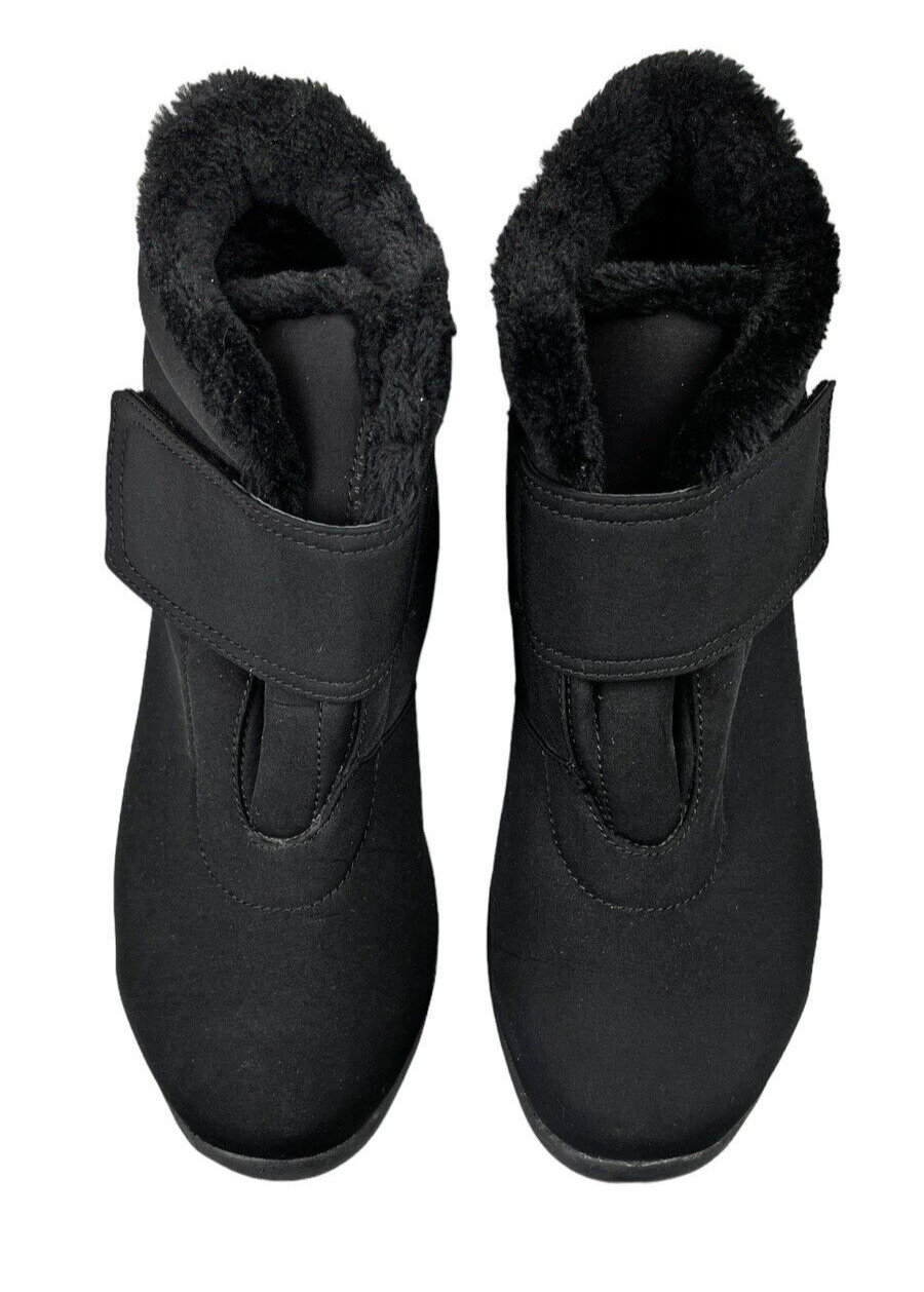 Propét Women’s W4416 Madison Waterproof Ankle Strap Boots Black Size 10XX (4E)