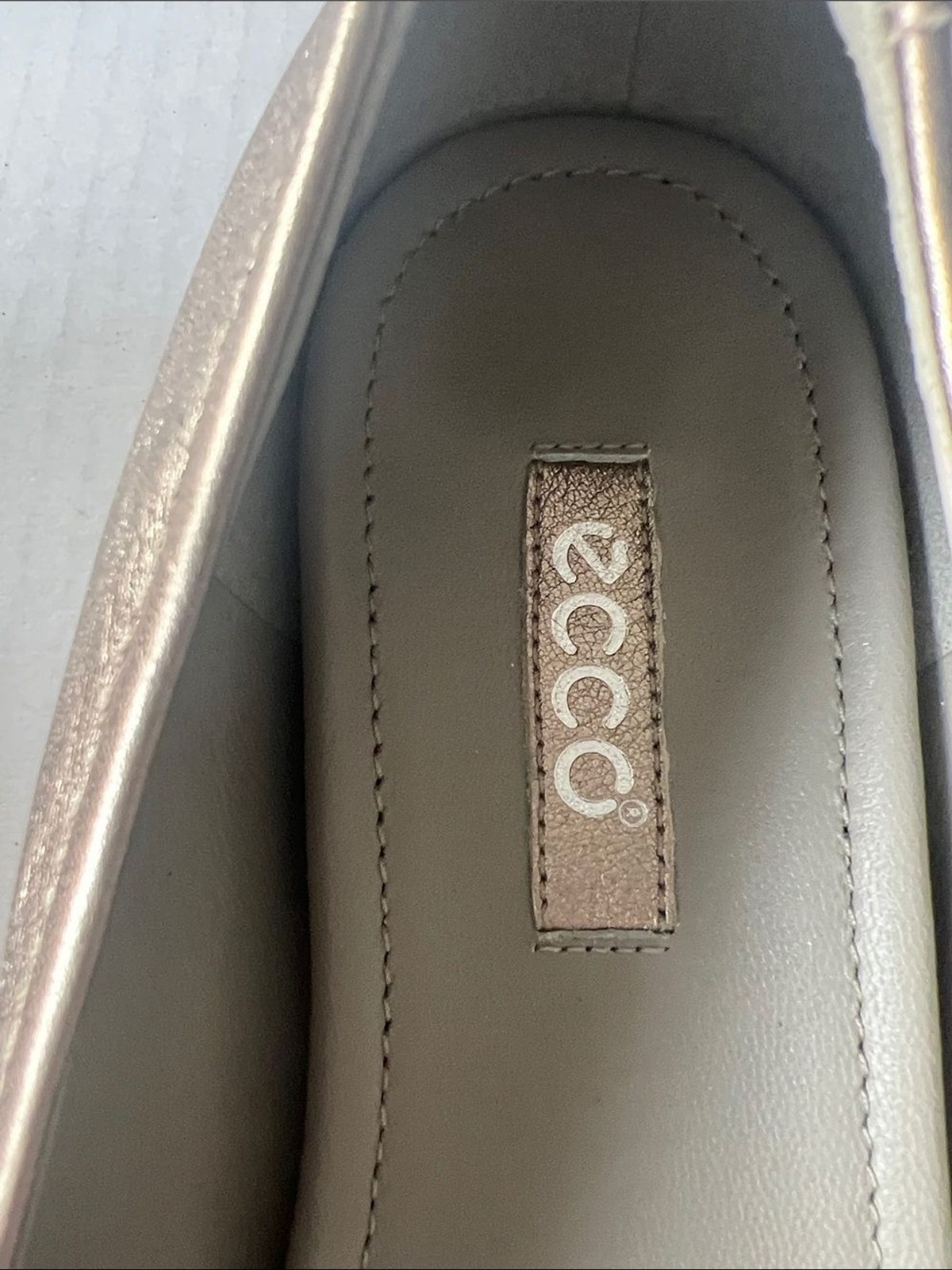 ECCO Touch Anine flats in a rose gold metallic leather Comfort Shoes