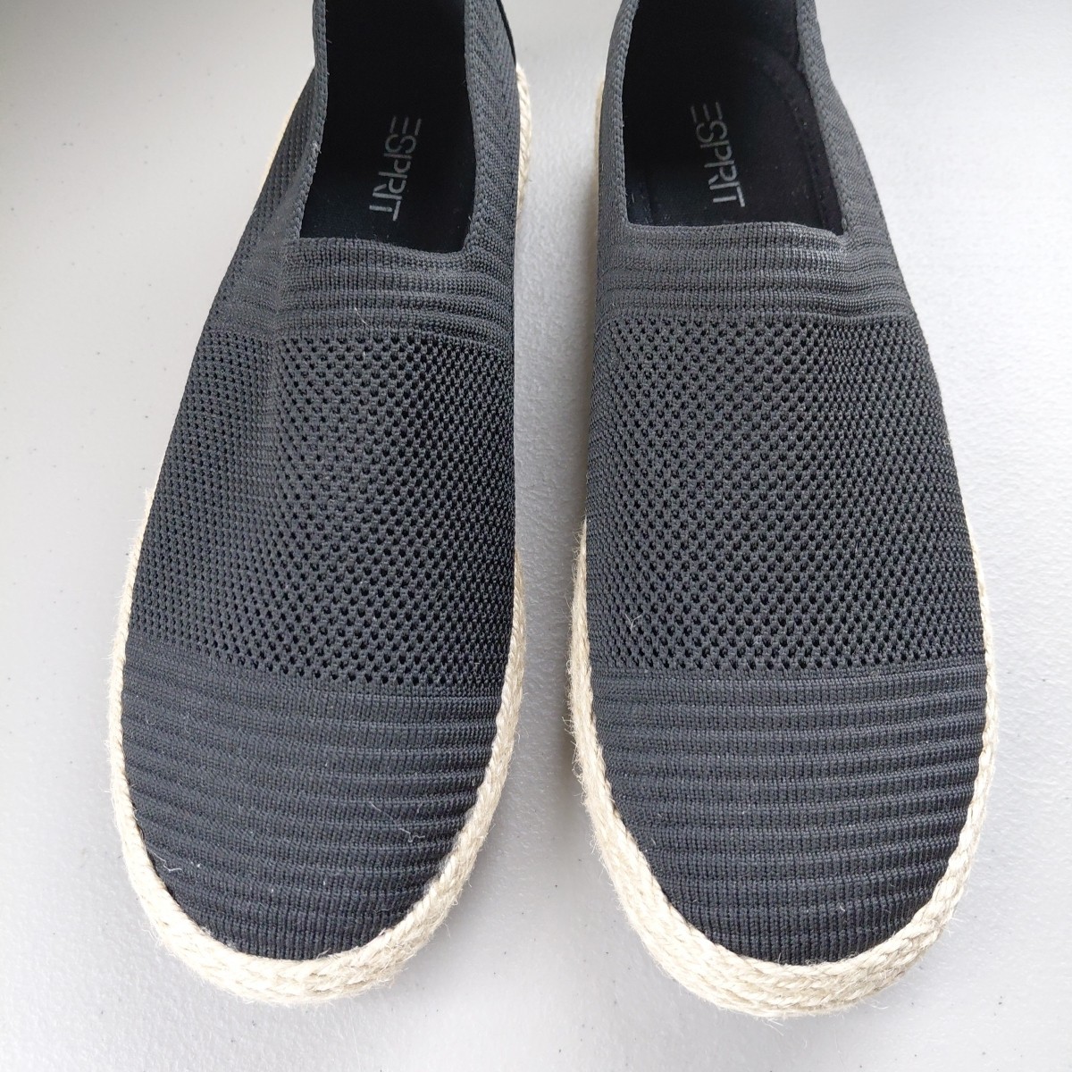 Esprit Espadrille Black Slip On Shoes Womens 7 M Casual Beach Travel Minimalist