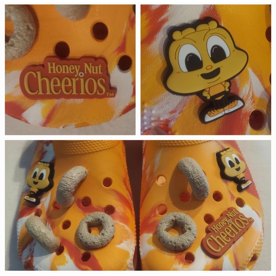 Crocs × Honey Nut Cheerios Collab Orange Tie-Dye Classic Clogs Size J/6 W/8 M/6