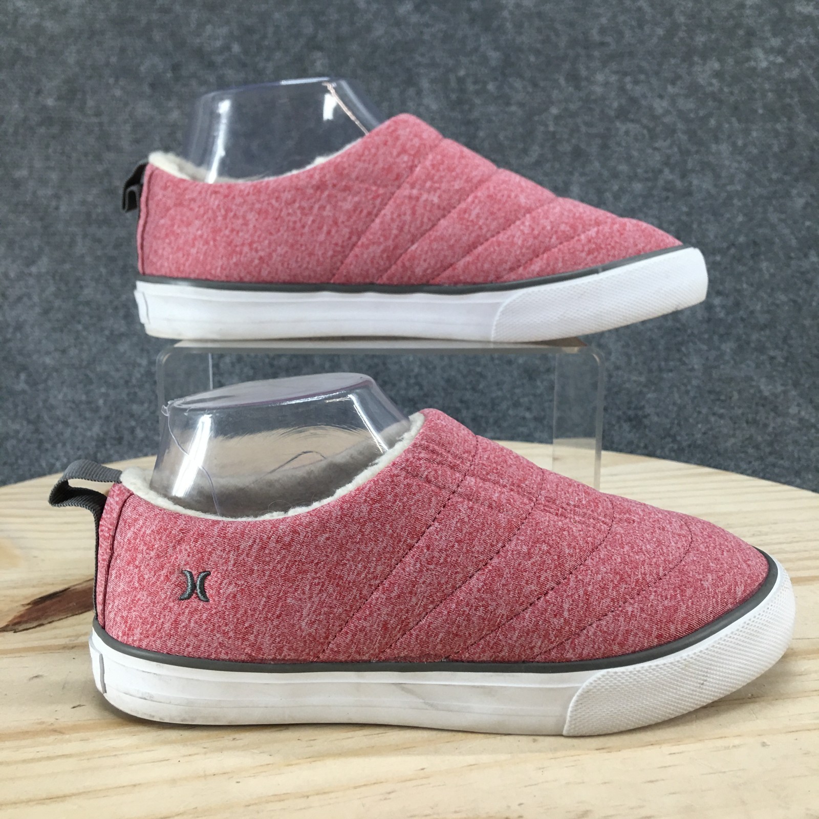 Hurley Slippers Womens 6 M Arlo Puff Slip On Lined Comfort Clogs Pink Fabric