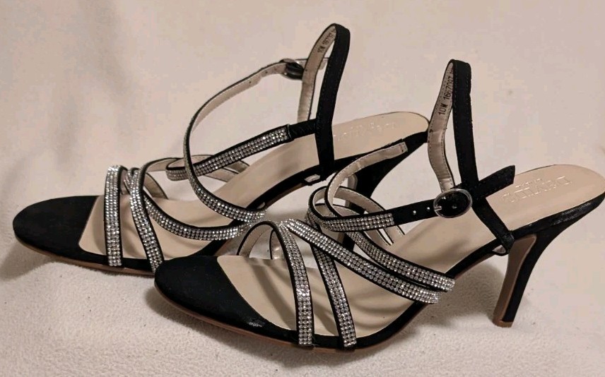 David’s Bridal Preston Women’s Heeled Sandals Black Jewel Size 10M N15