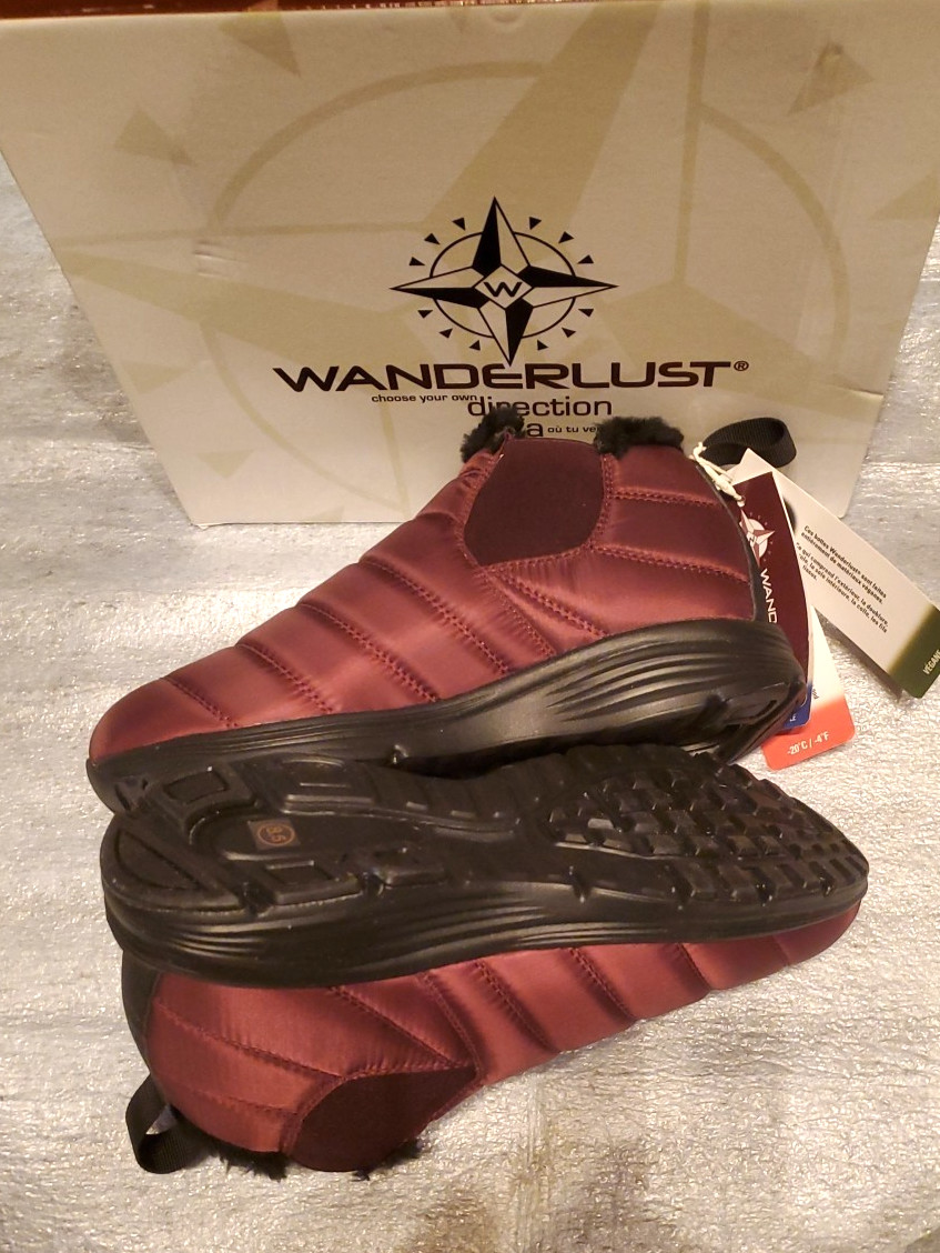 WANDERLUST SZ 8.5 W BOOTS «FEATHER» Wine, Waterproof, Resist Heat Loss to-4F