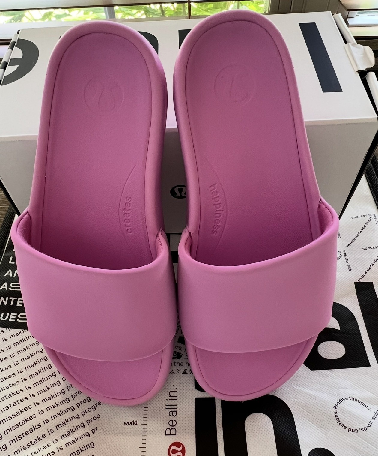 Lululemon Women’s Restfeel Slides Dahlia Mauve Pink SIZE 6 NIB SOLD OUT COLOR