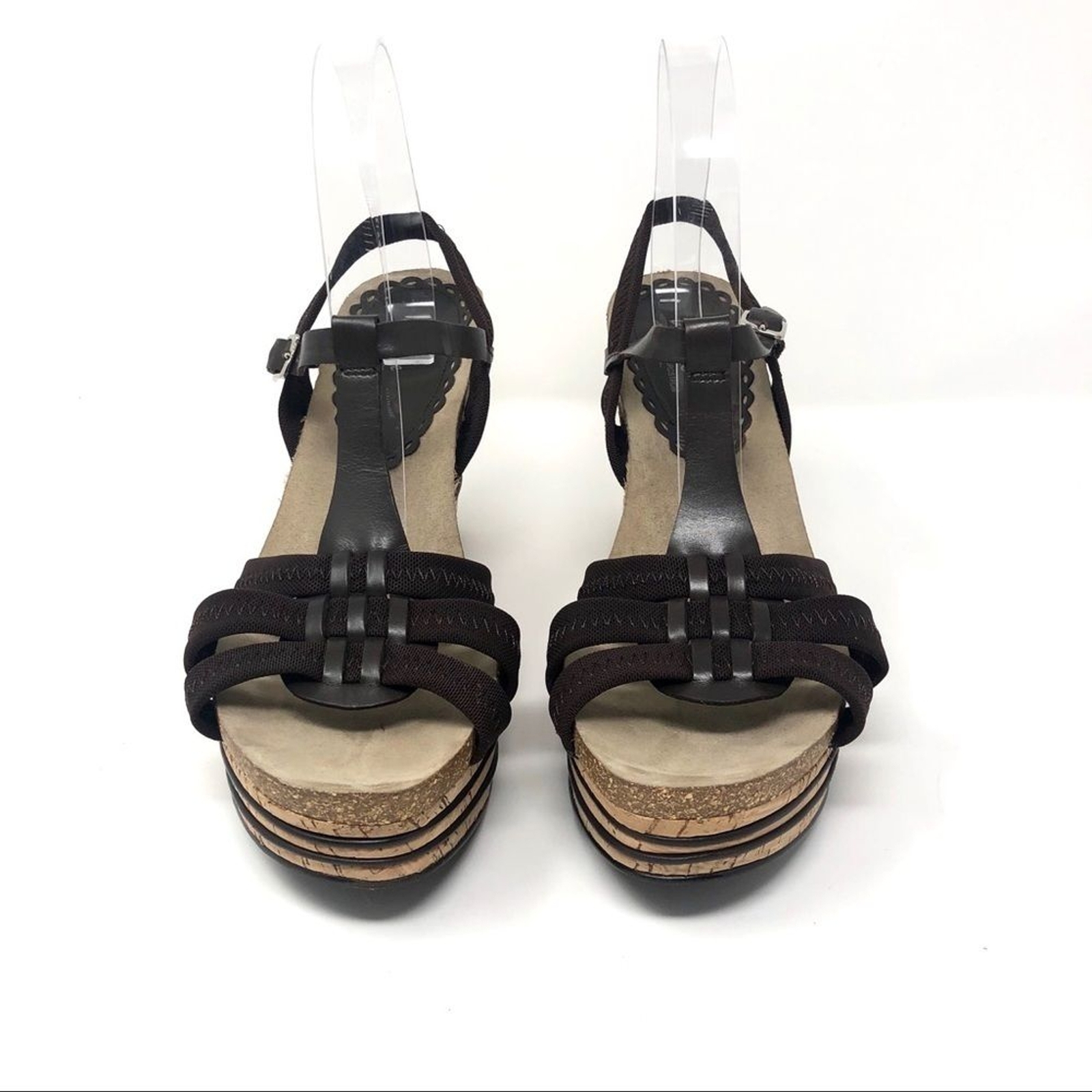 Nordstrom Boutique Chocolate Brown Cork Wedge Fisherman Sandals 10