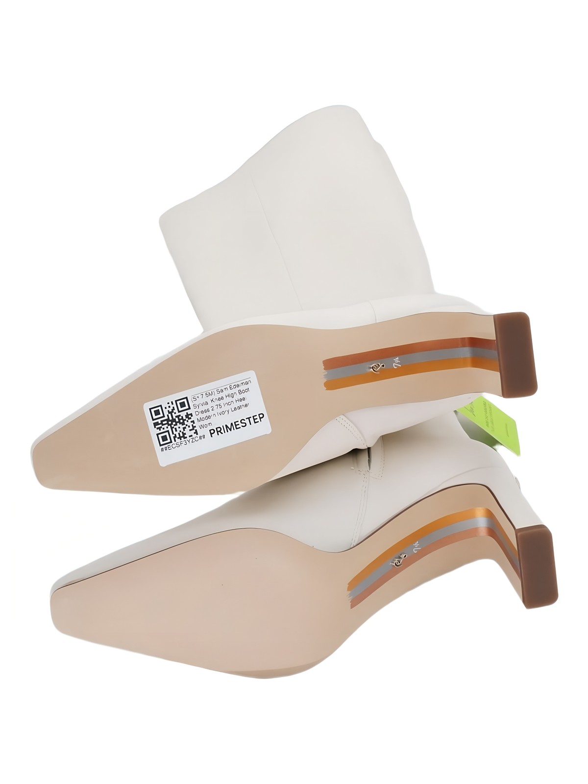 Sam Edelman Sylvia Knee High Dress Boots 2.75in Heel Modern Ivory 7.5M