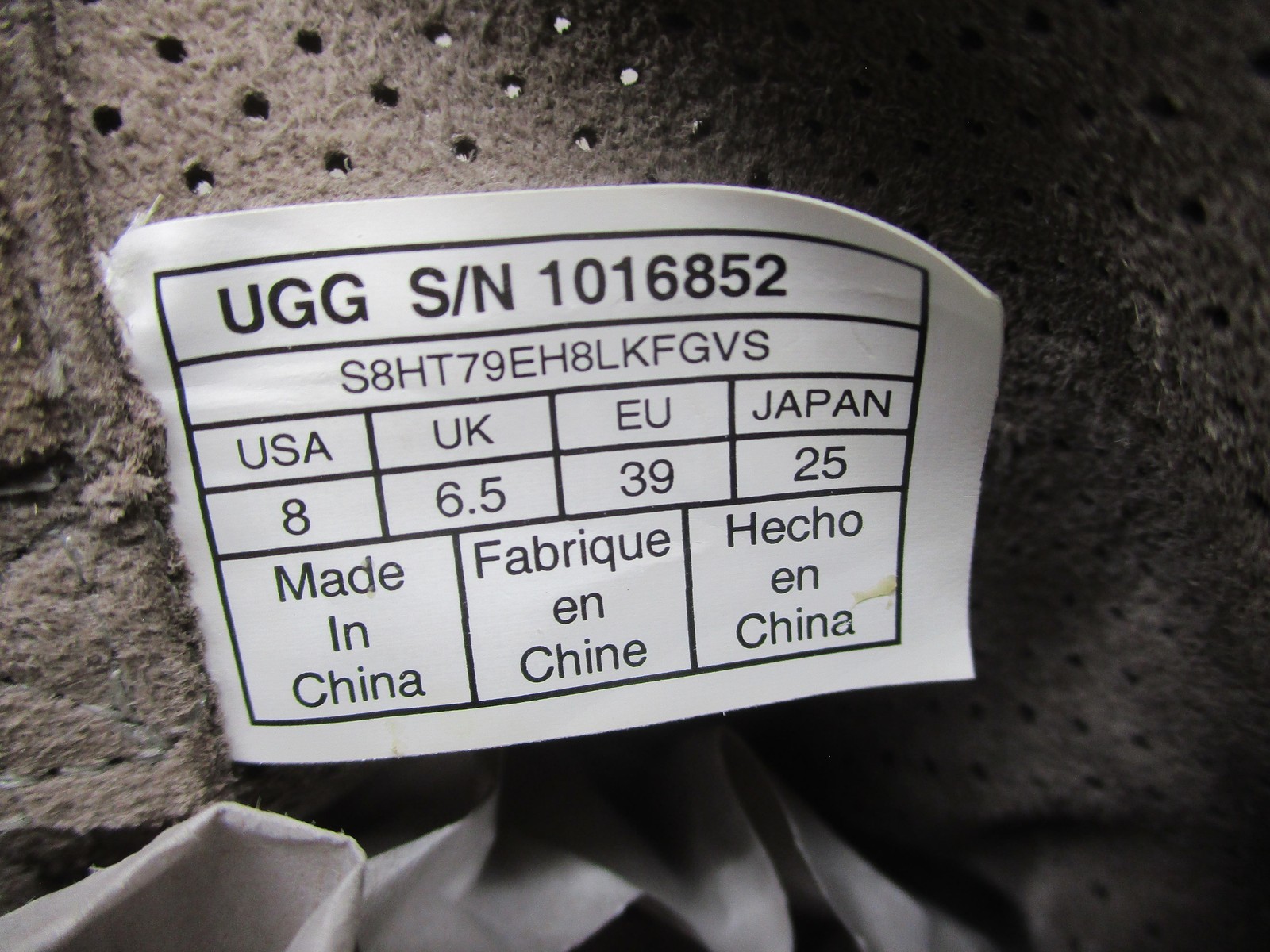 UGG Classic Unlined Mini Perf Boots Womens Size 8 Gray Suede Perforated 1016852