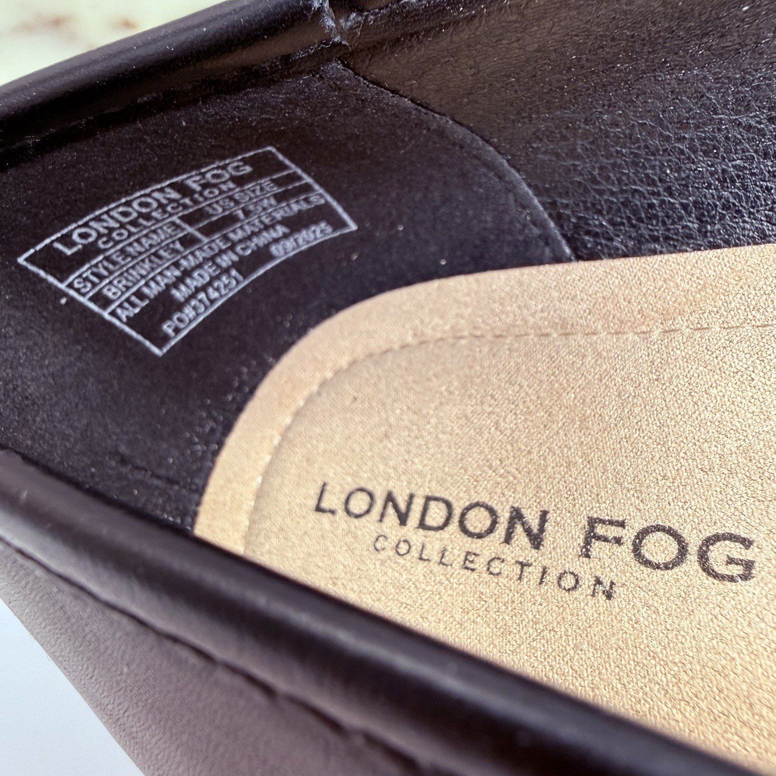 London Fog Collection Brinkley Black Gold Buckle Slip-on Womens Ballet Flats 7.5