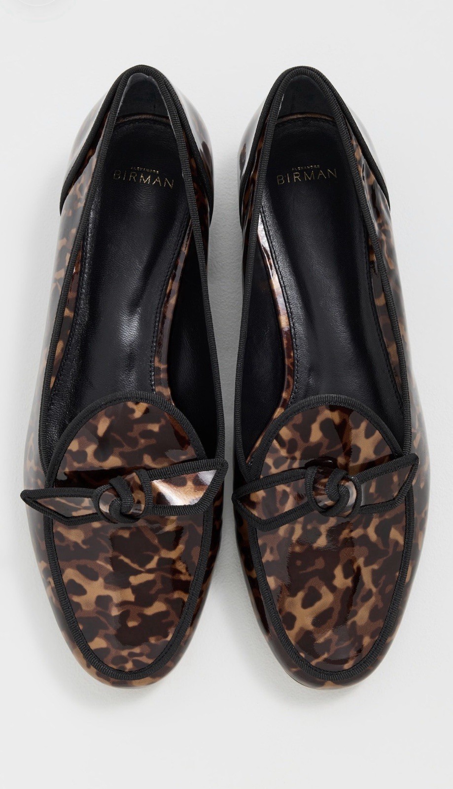 Alexandre Birman Women’s Black Grosgrain Tortoise Loafers size 41 (US SIZE 11 )